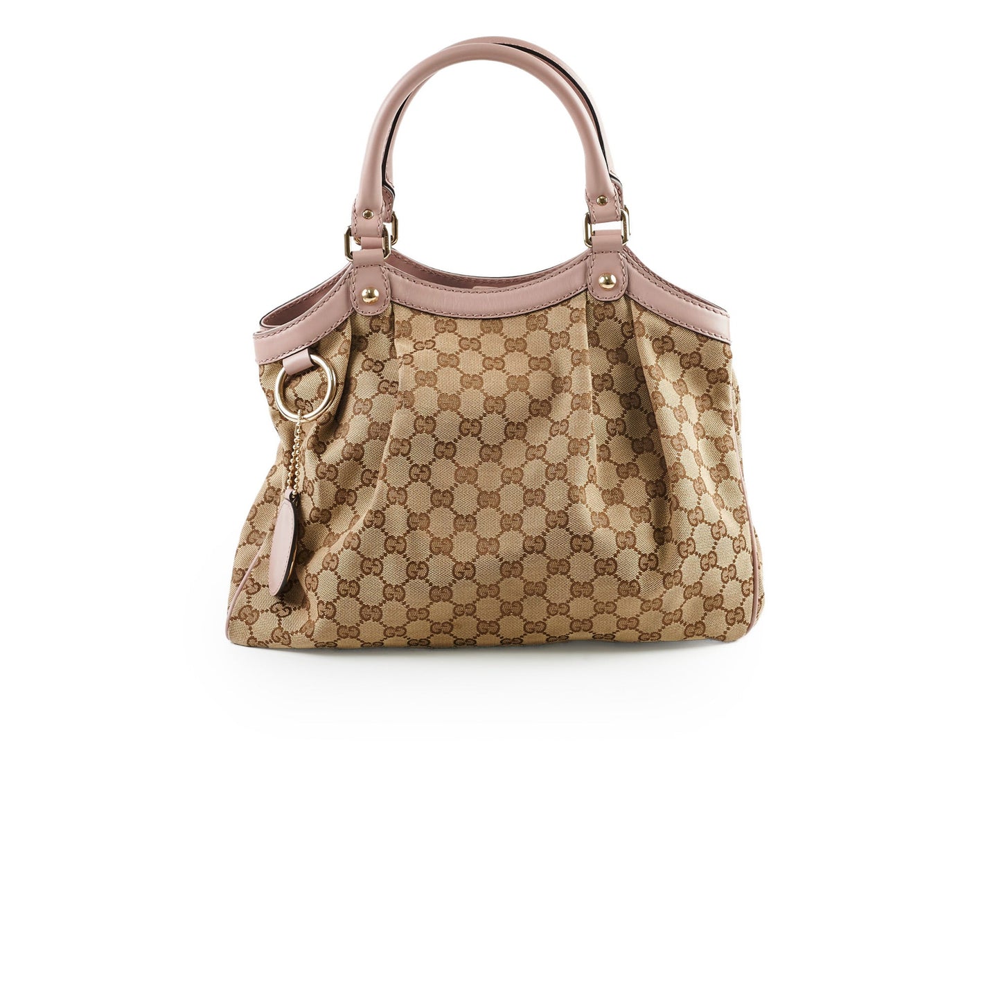 Gucci Sukey Bag Biege Canvas Pink Shoulder Bag