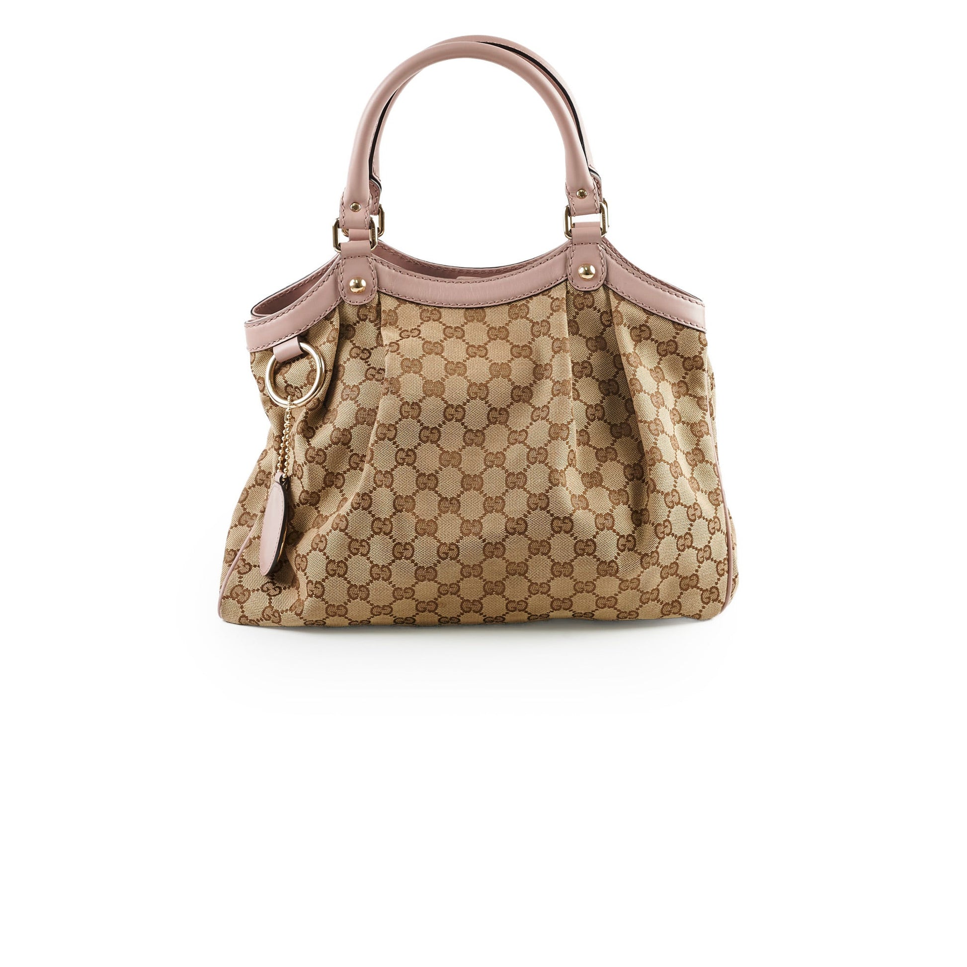 Gucci Sukey Bag Biege Canvas Pink Shoulder Bag