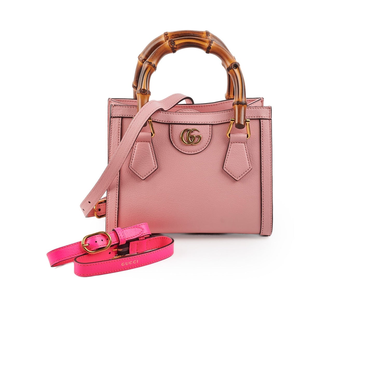 Gucci Diana Bamboo Shoulder Bag Pink Small