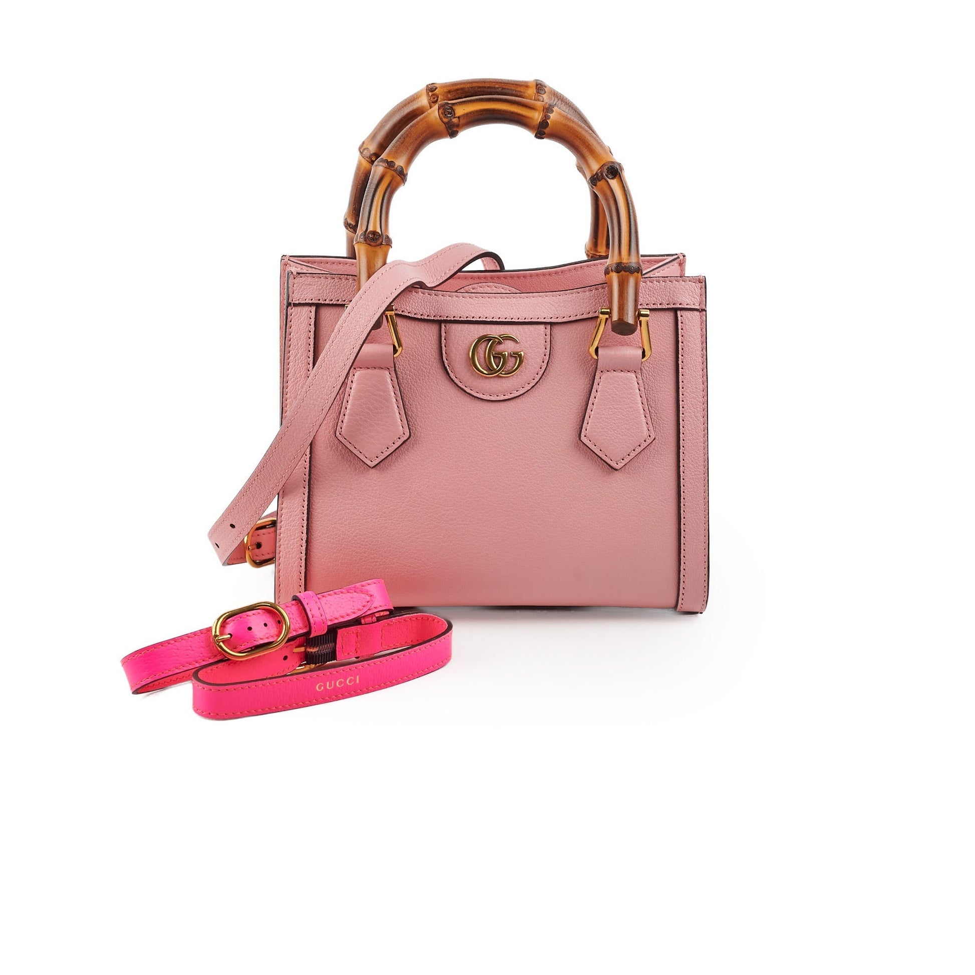Gucci Diana Bamboo Shoulder Bag Pink Small