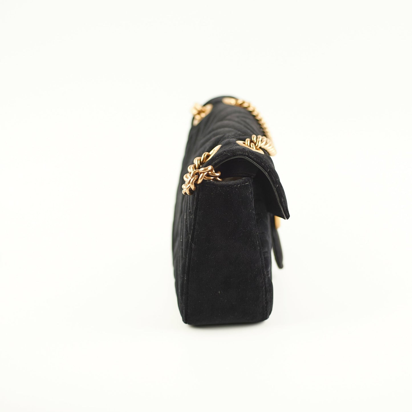 Gucci Velvet Marmont Crossbody Bag Black Small