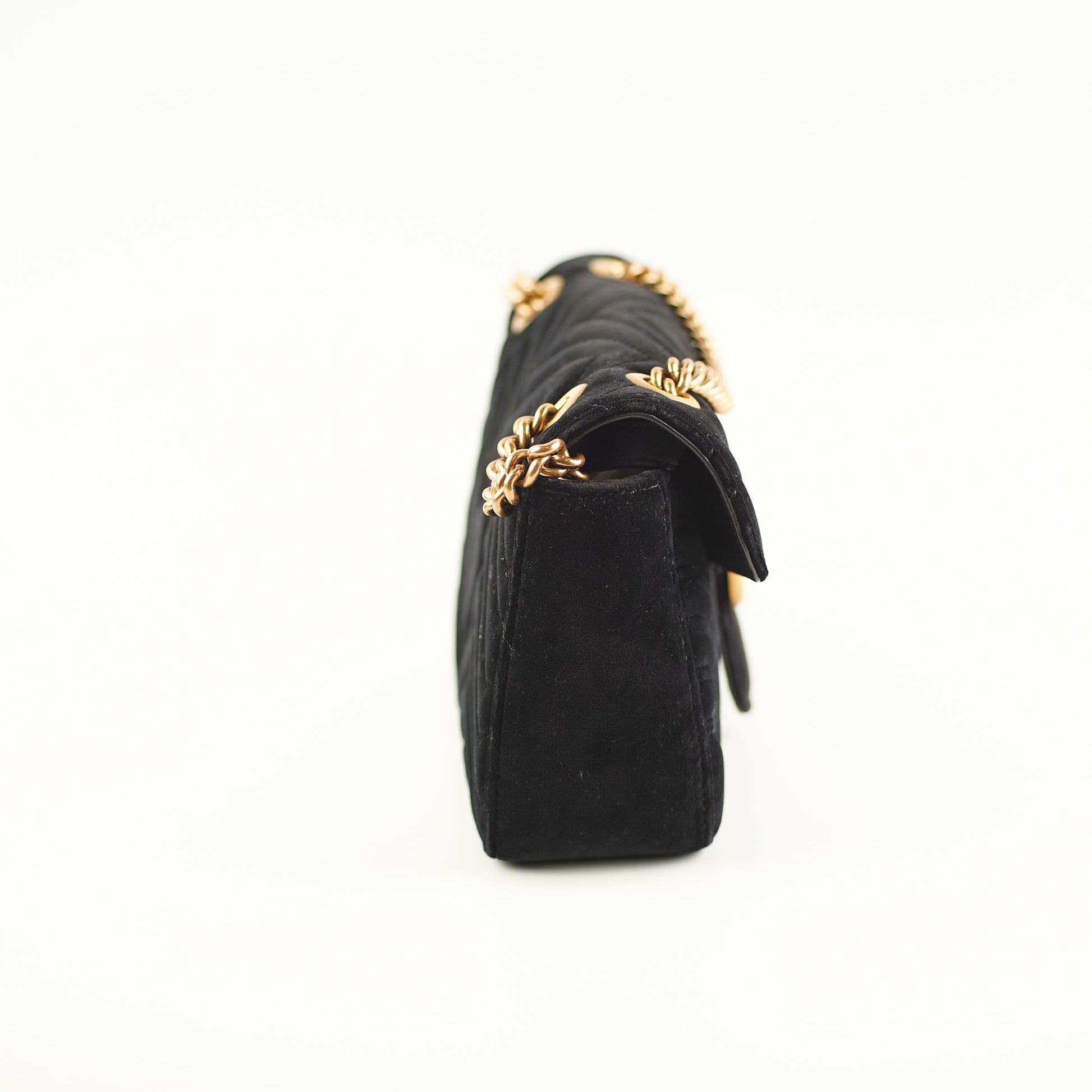 Gucci Velvet Marmont Crossbody Bag Black Small
