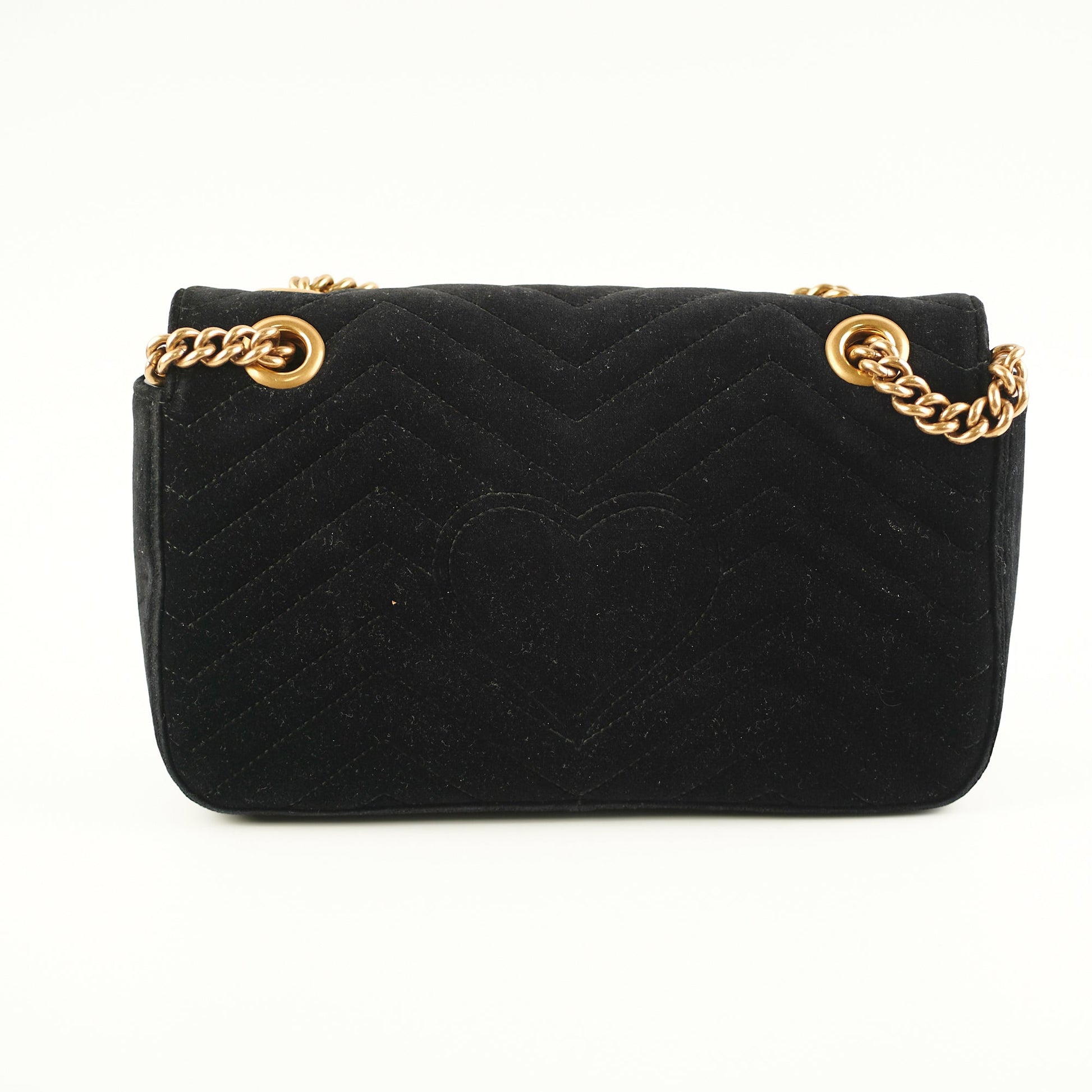Gucci Velvet Marmont Crossbody Bag Black Small