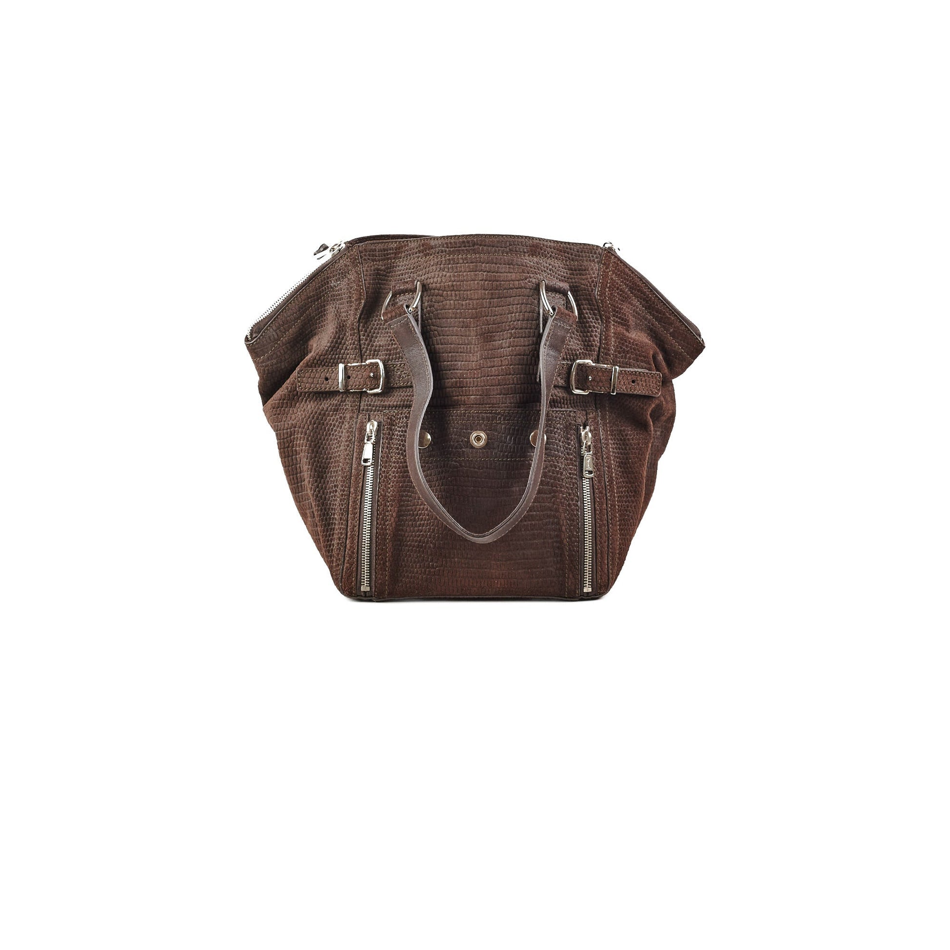 YSL Saint Laurent Downtown Tote Bag Leather Suede Brown