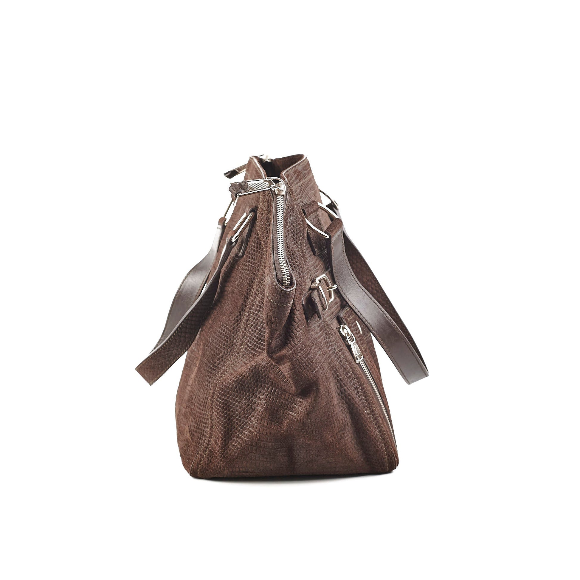 YSL Saint Laurent Downtown Tote Bag Leather Suede Brown