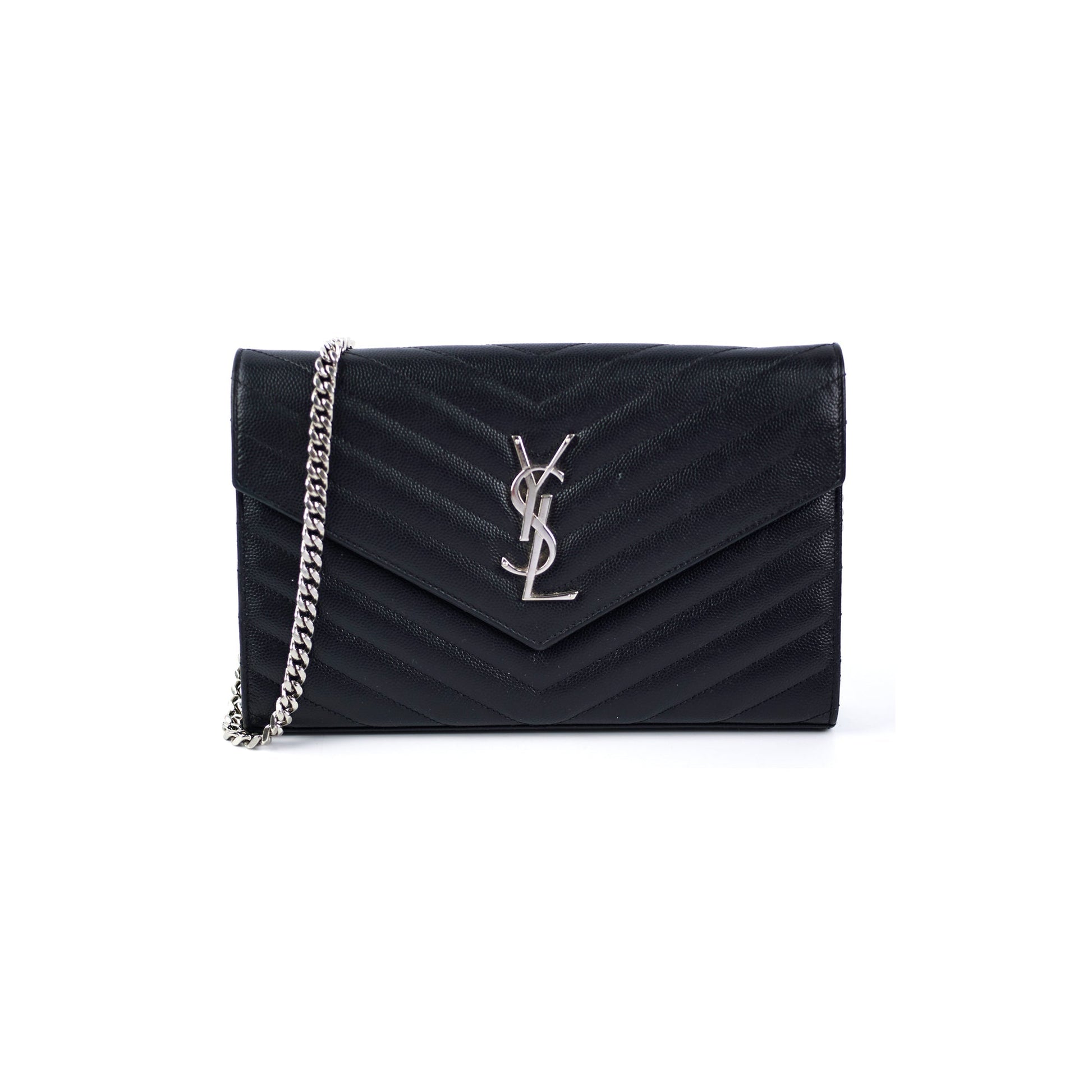 YSL Saint Laurent Envelope Crossbody Bag Black