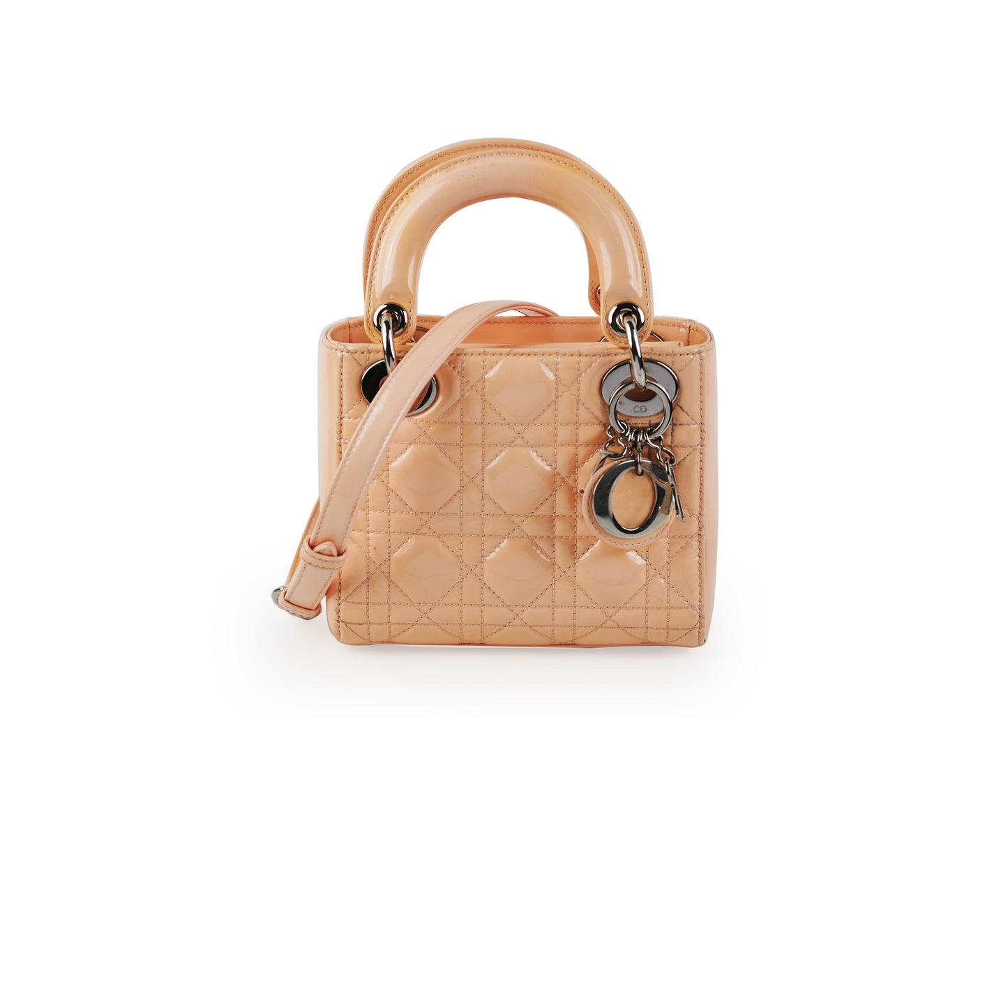 Dior Christian Lady Peach Bag Patent Mini Crossbody Bag