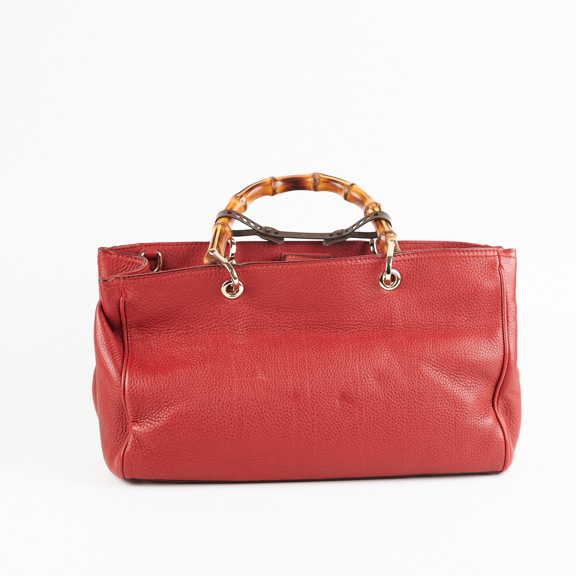 Gucci Bamboo Dark Bag Red Medium Travel Bag