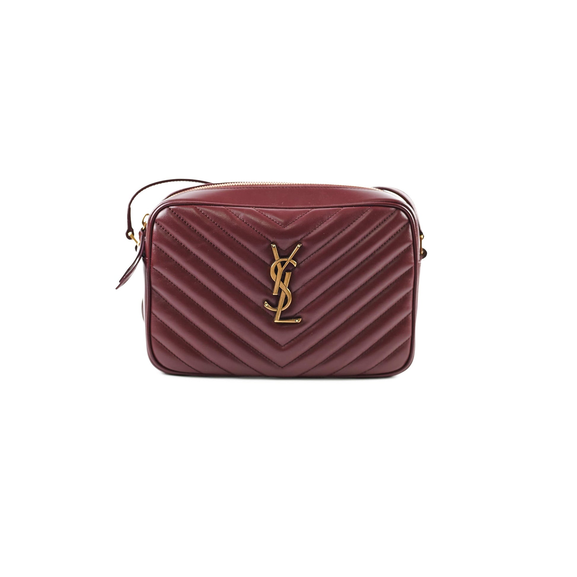 YSL Saint Laurent Lou Camera Maroon Bag Crossbody Bag