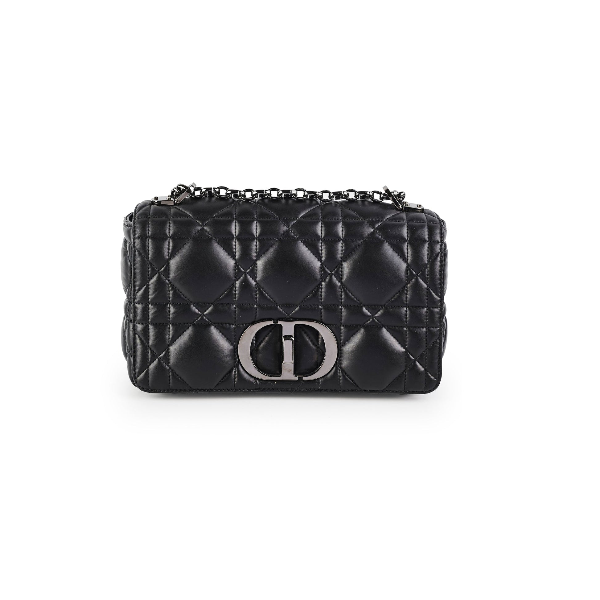 Dior Christian Macrocannage Caro Crossbody Bag Black Medium