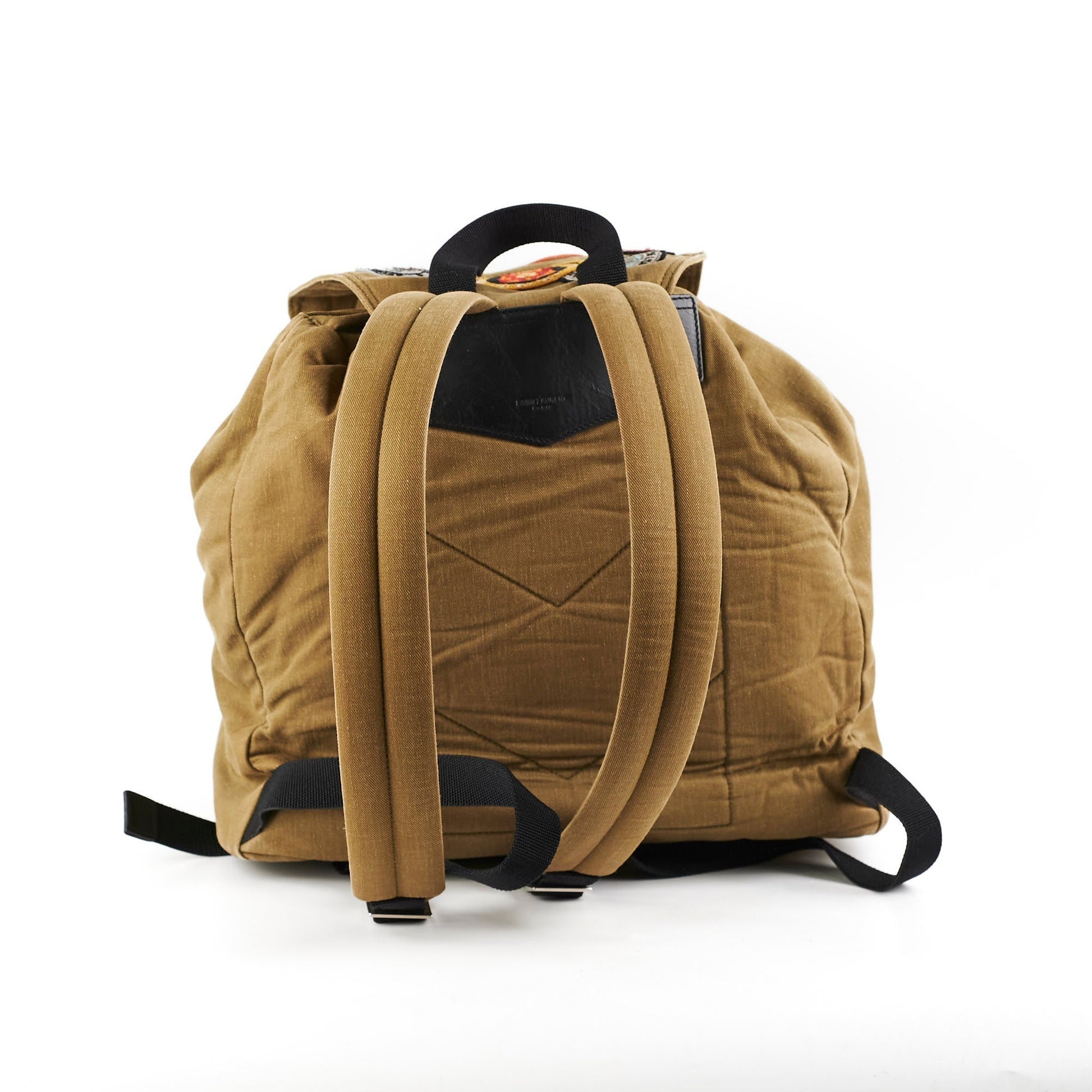 YSL Saint Laurent Multi Patch Backpack Canvas Green