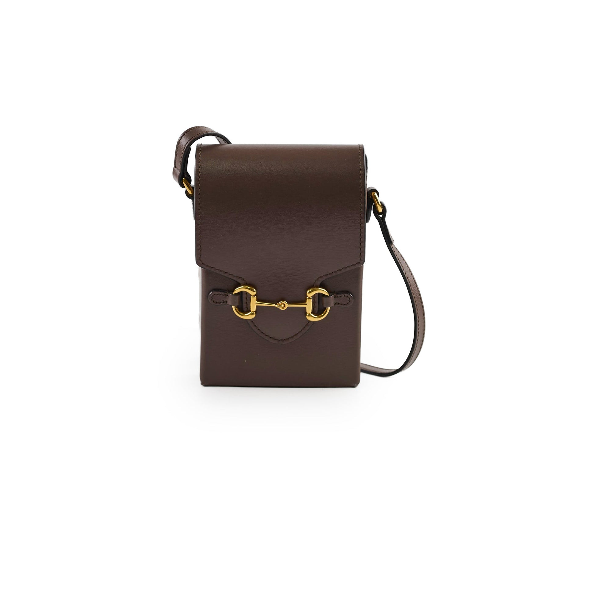 Gucci Horsebit Dark Crossbody Bag Brown Mini