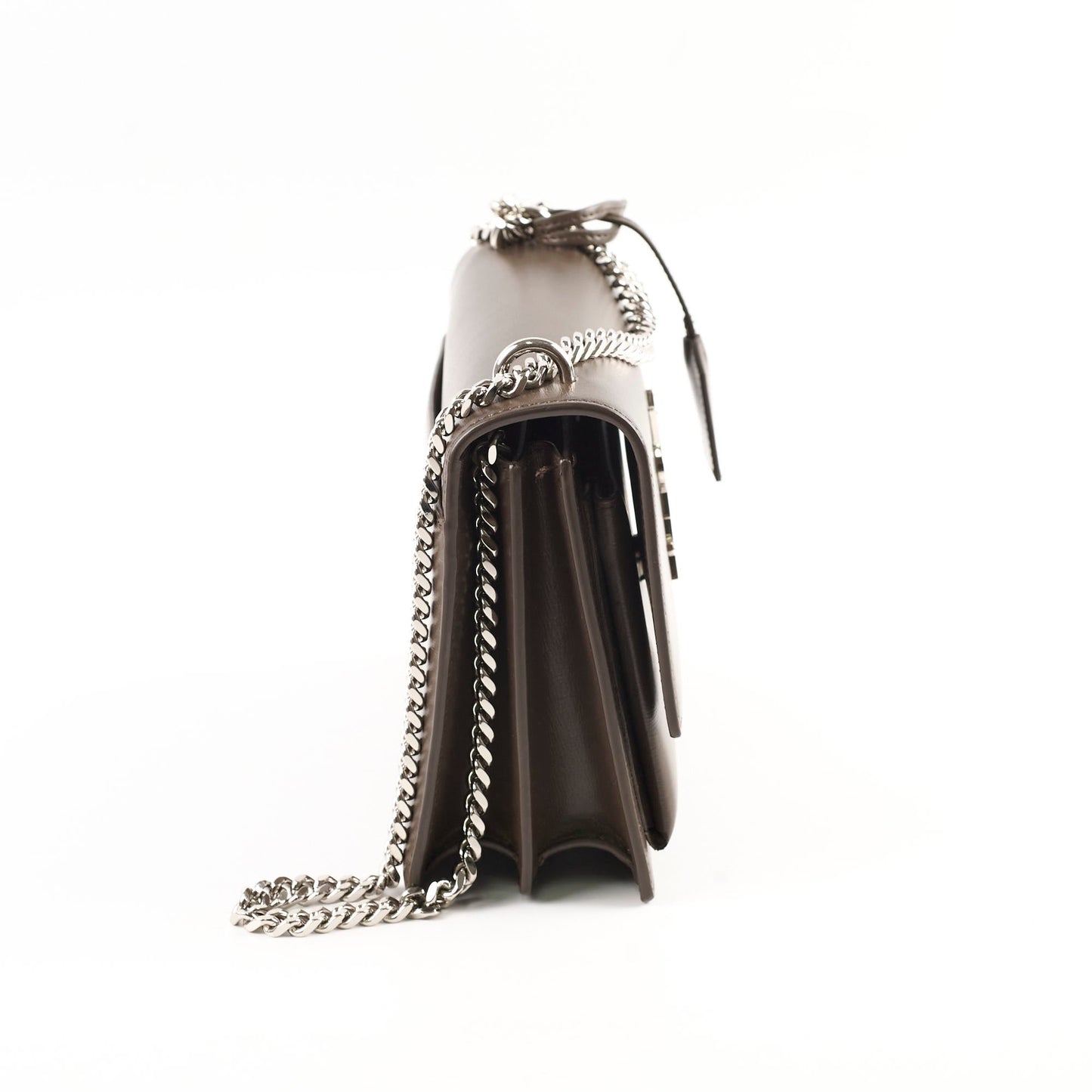 YSL Saint Laurent Sunset Shoulder Bag Brown Small