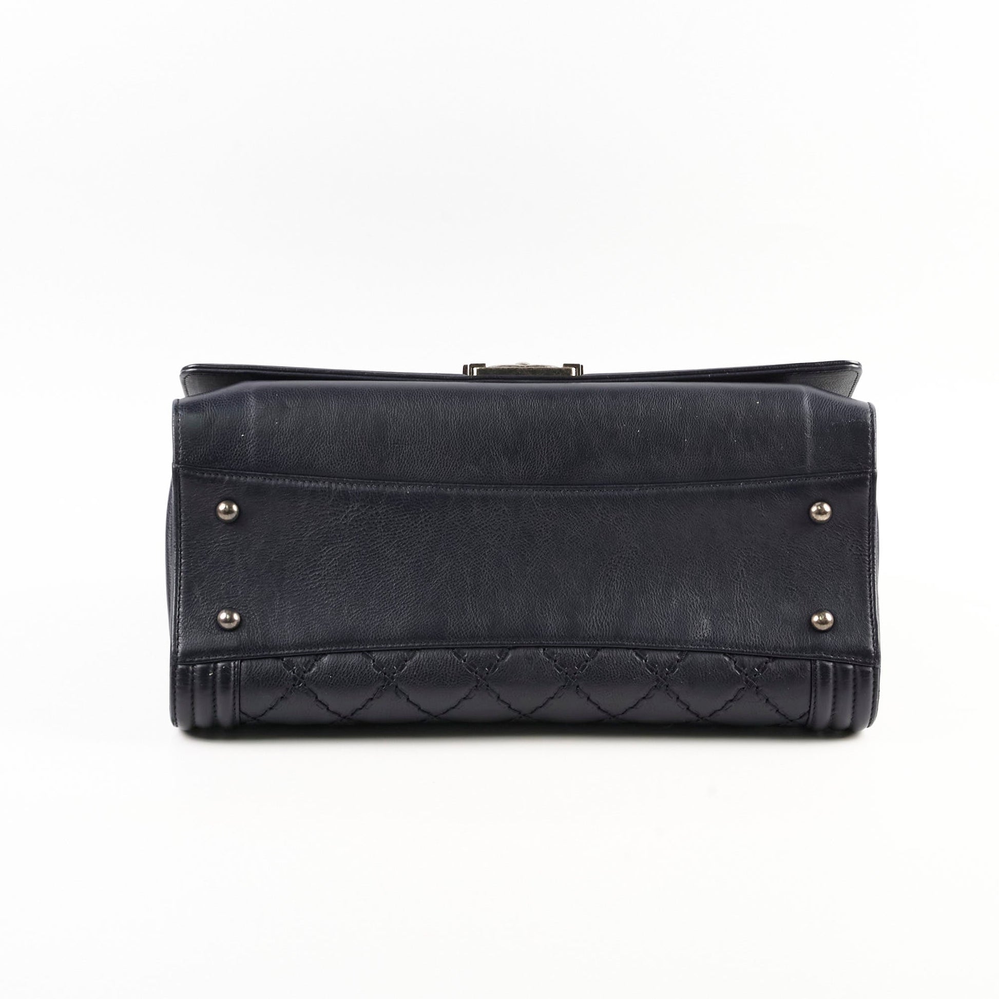 Chanel Boy 2-way Chain Tote Bag Navy