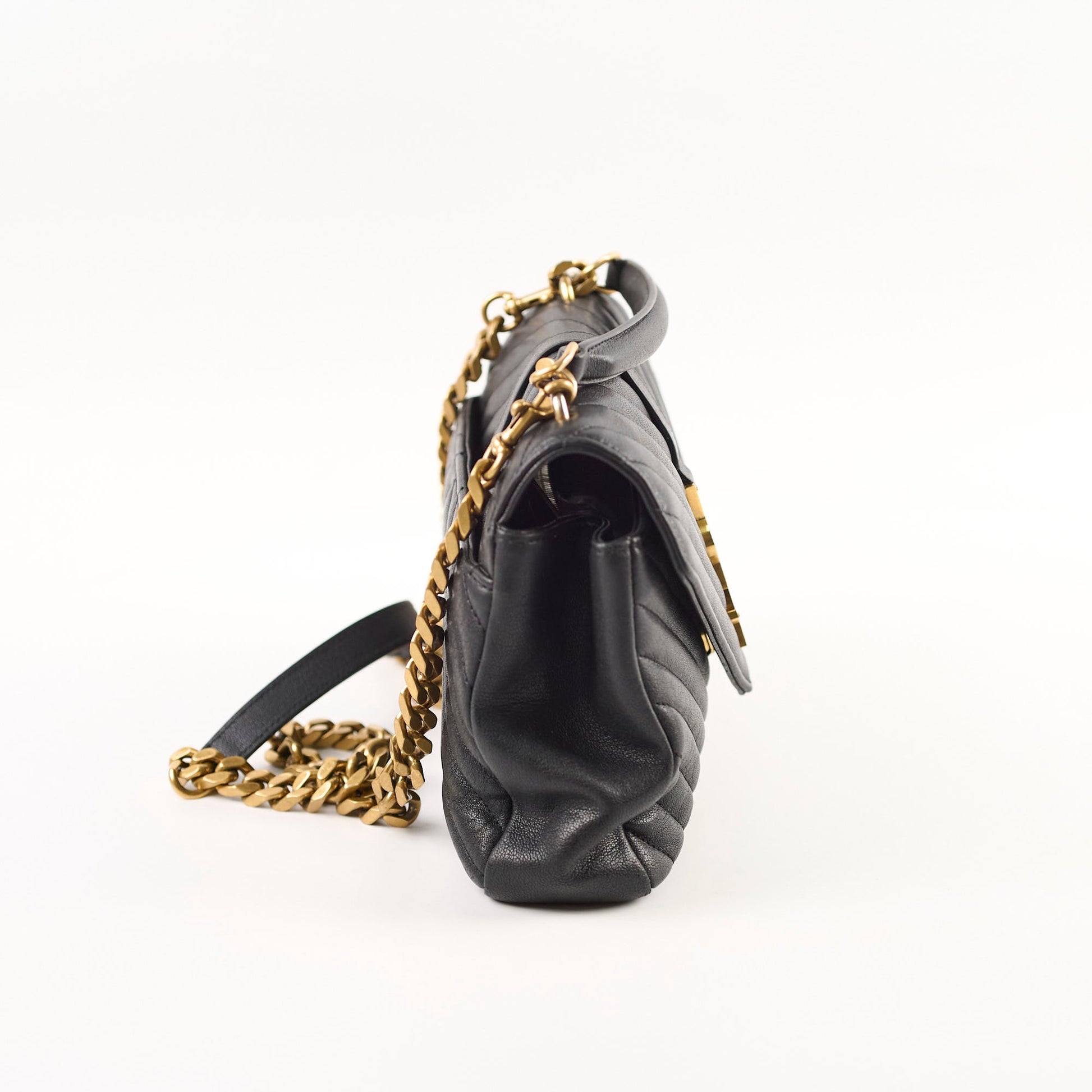 YSL Saint Laurent College Crossbody Bag Black Small