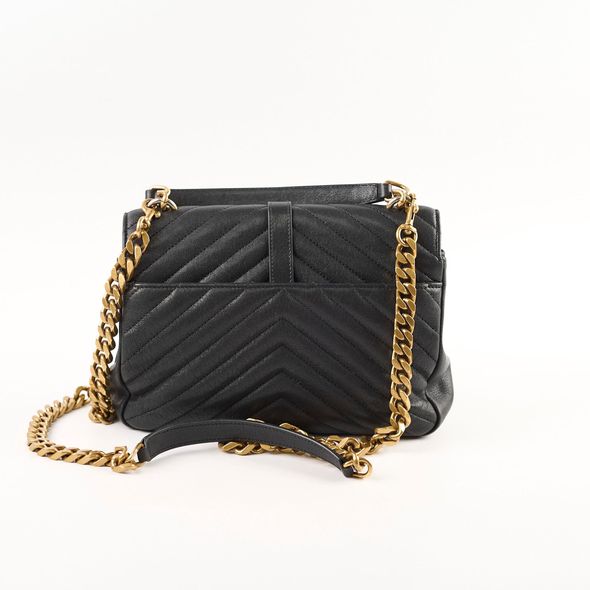 YSL Saint Laurent College Crossbody Bag Black Small