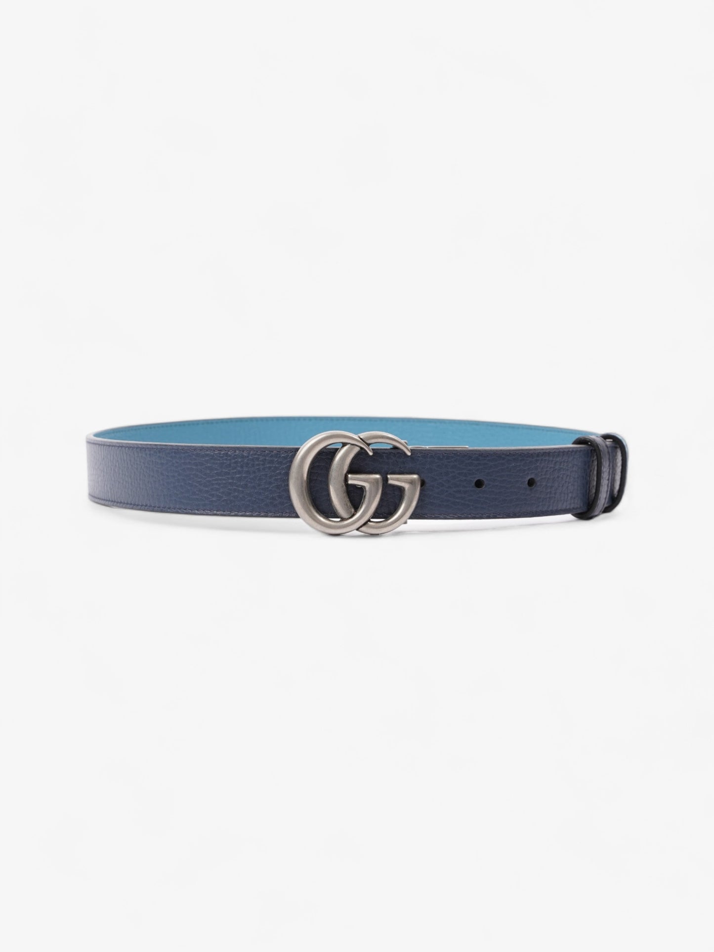 Gucci Marmont Thin Reversible Belt Navy Ua Handbag Leather Blue Accessory 80Cm 32