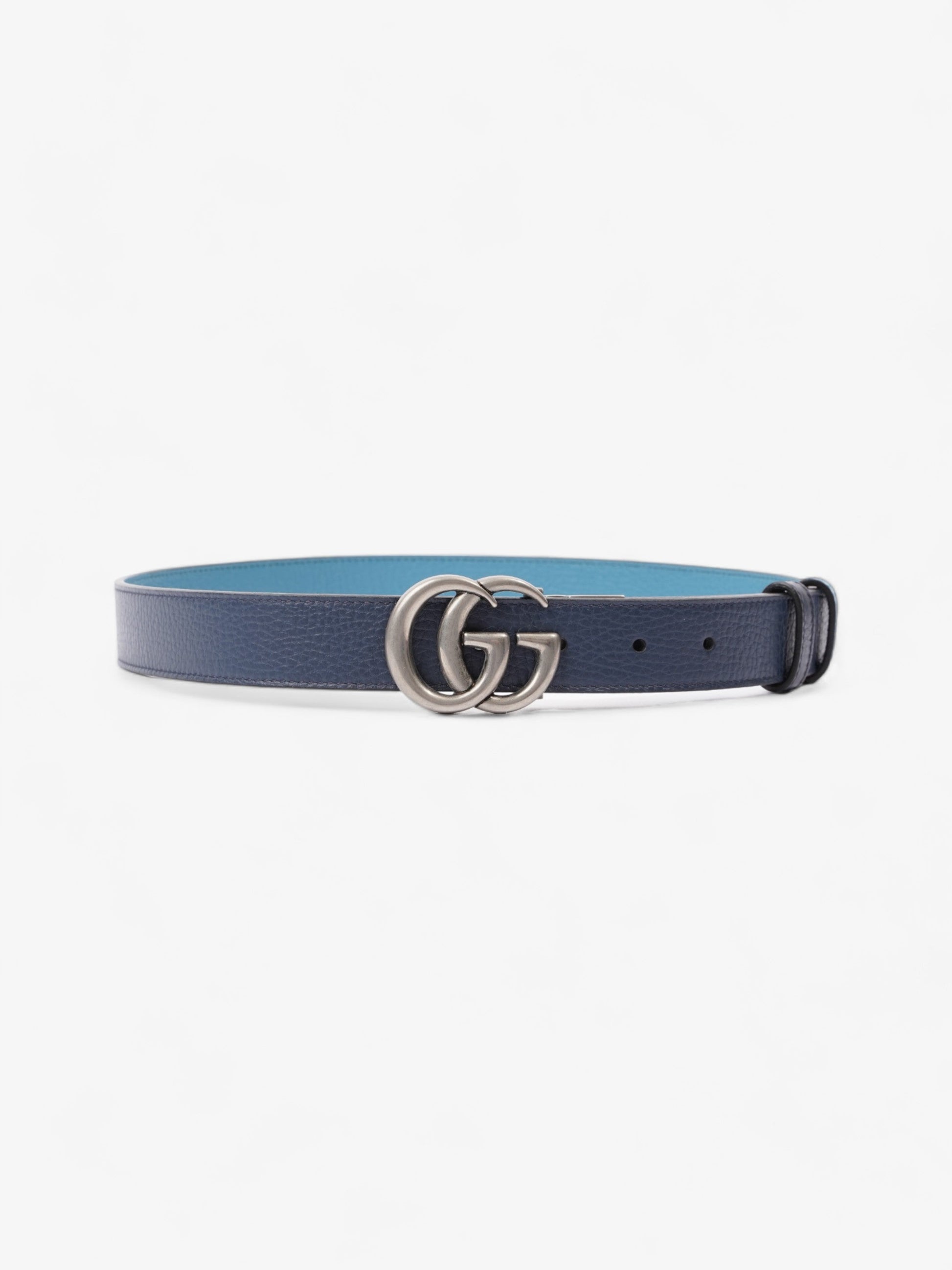 Gucci Marmont Thin Reversible Belt Navy Ua Handbag Leather Blue Accessory 80Cm 32