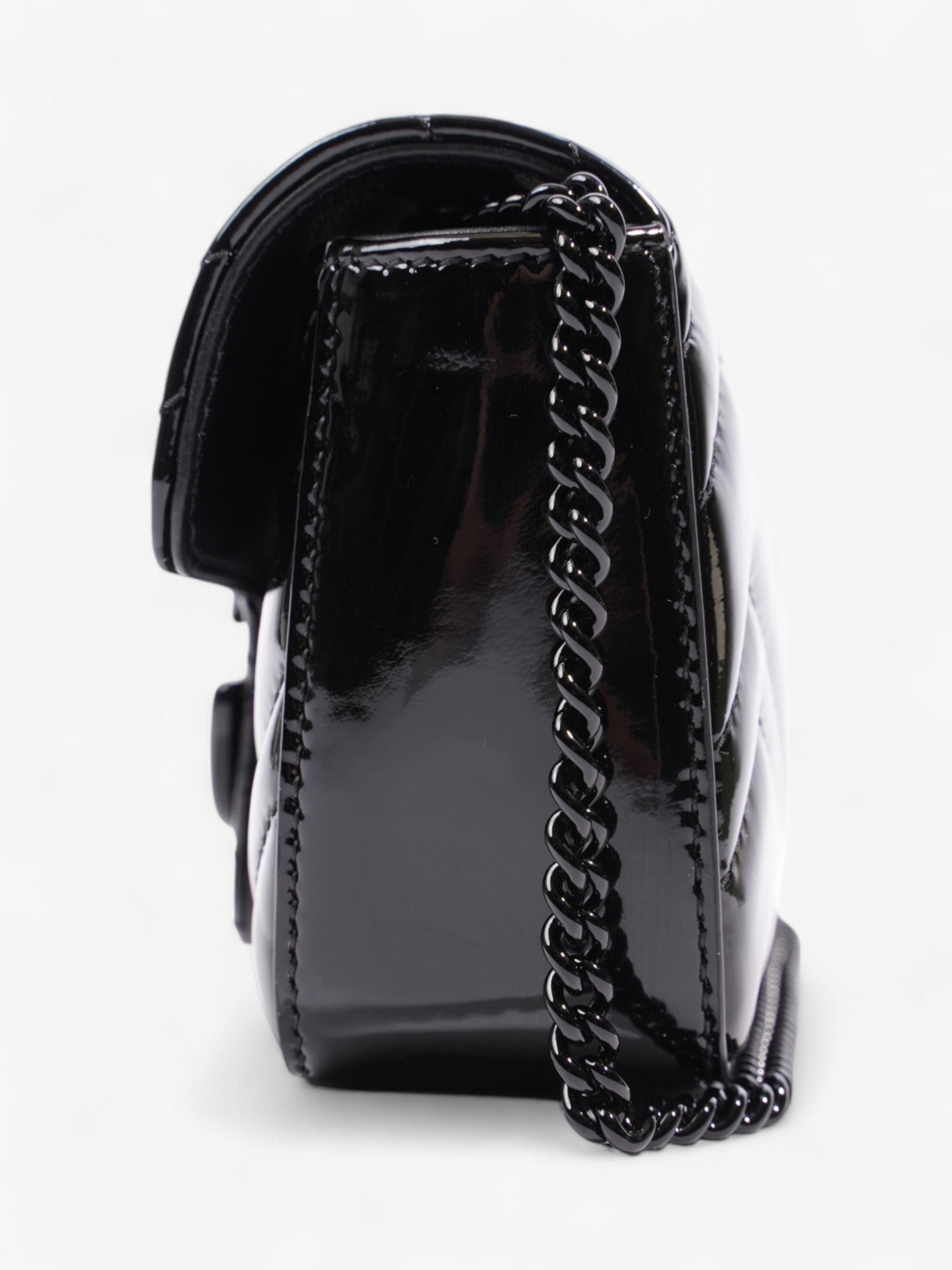 Gucci Marmont Patent Super Crossbody Bag Leather Black