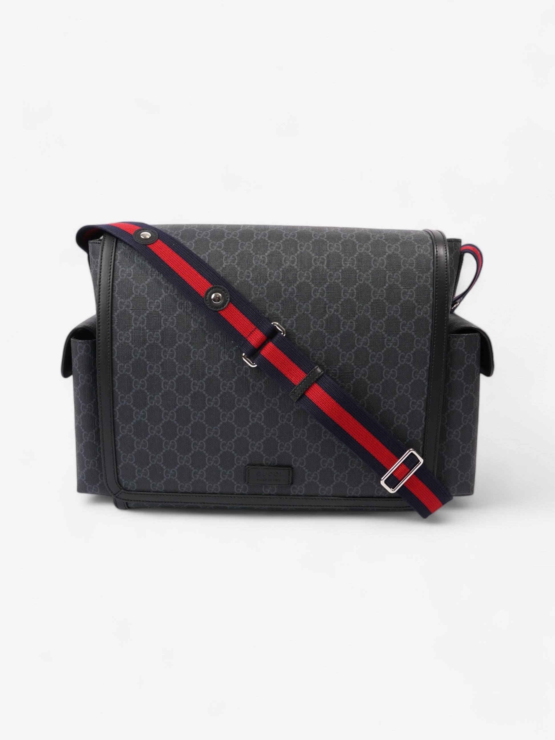Gucci Diaper Bag Supreme Coated Canvas Black Travel Bag