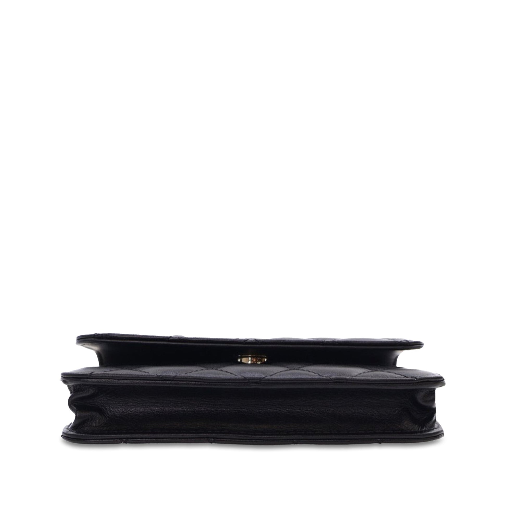 Black Chanel Quilted Calfskin Maxi Pearls Clutch With Chain Crossbody Bag