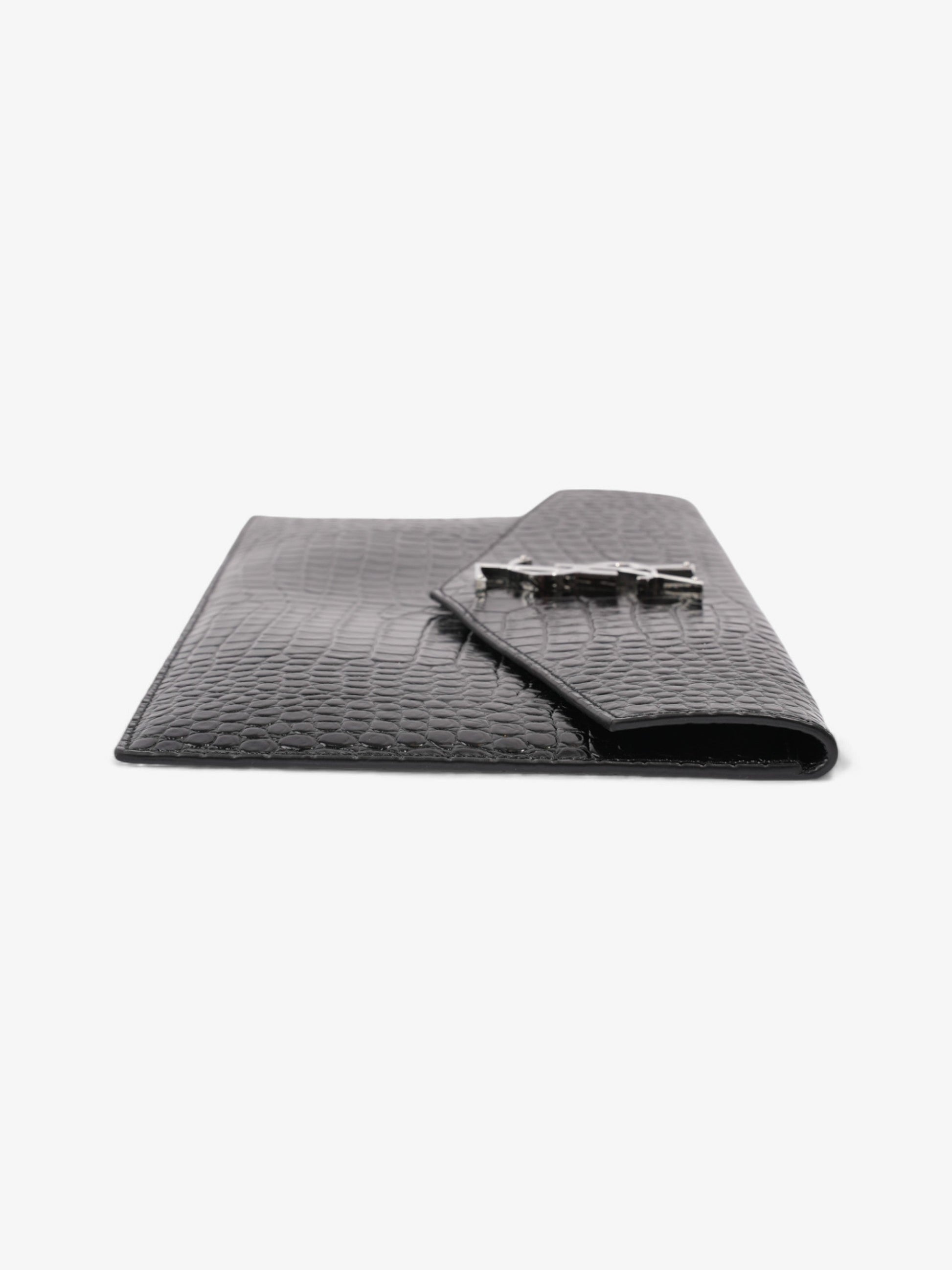 YSL Saint Laurent Uptown Clutch Leather Black Medium Clutch Bag