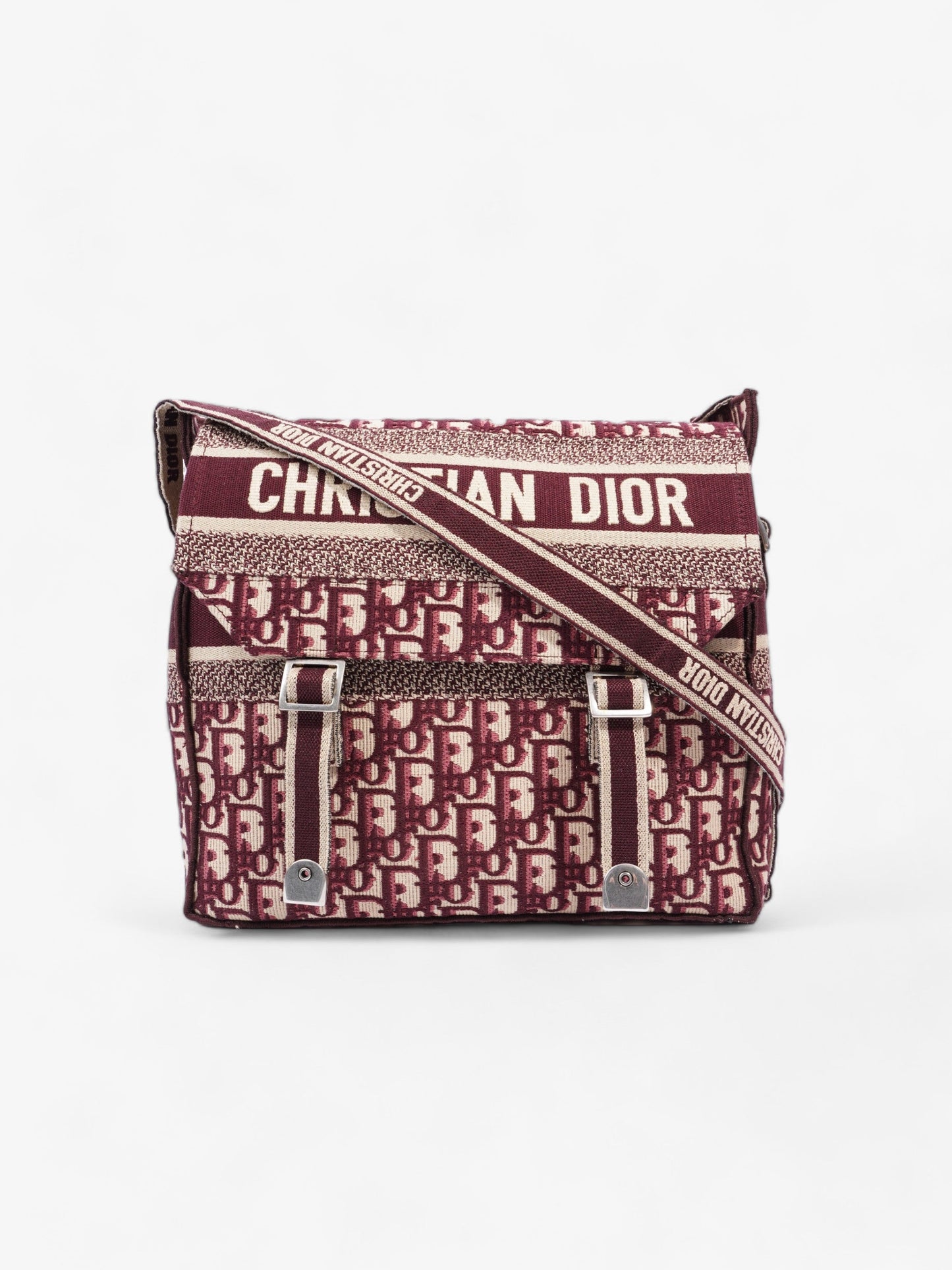Dior Christian camp Messenger Burgundy Oblique Canvas Medium Crossbody Bag
