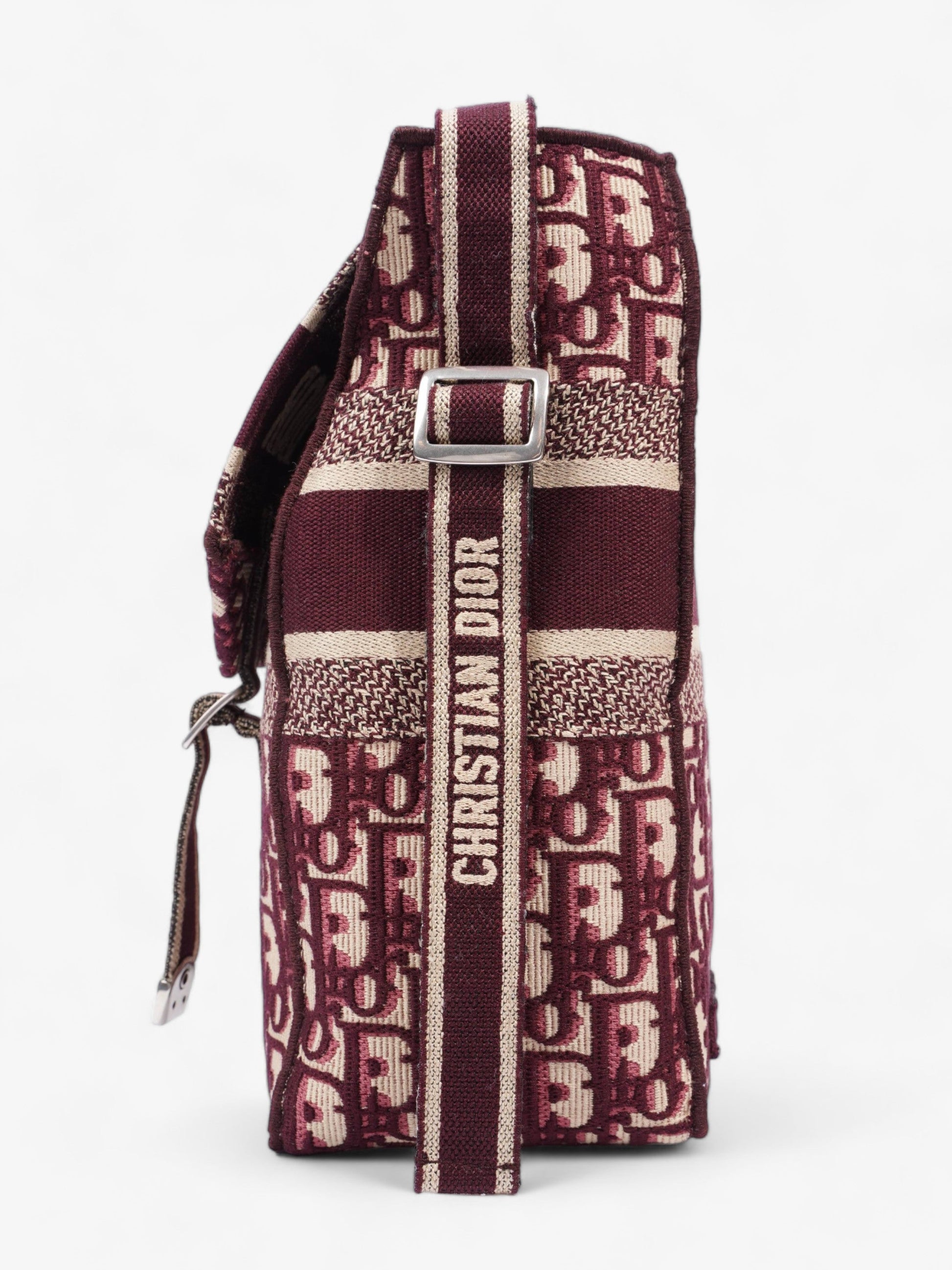 Dior Christian camp Messenger Burgundy Oblique Canvas Medium Crossbody Bag