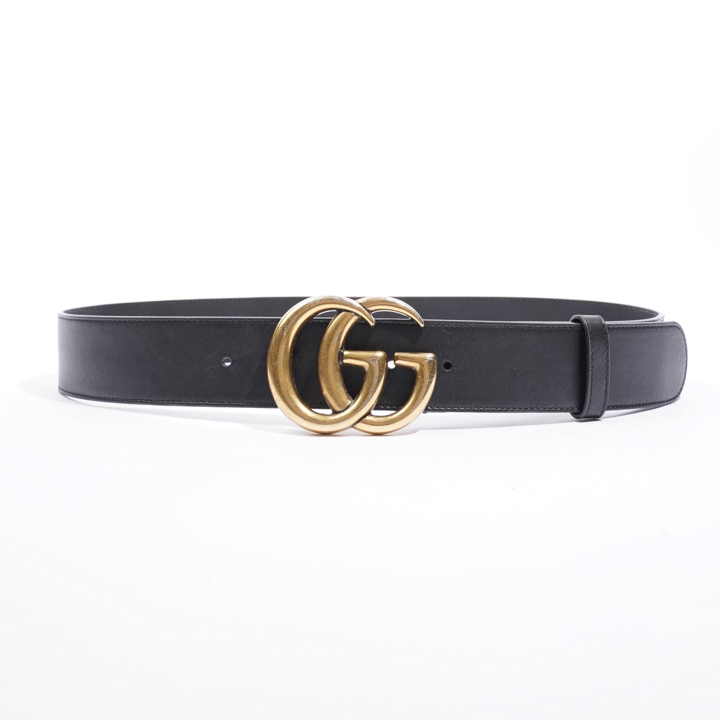 Gucci Marmont Re Edition Wide Belt Handbag Leather Black Accessory 85Cm 35