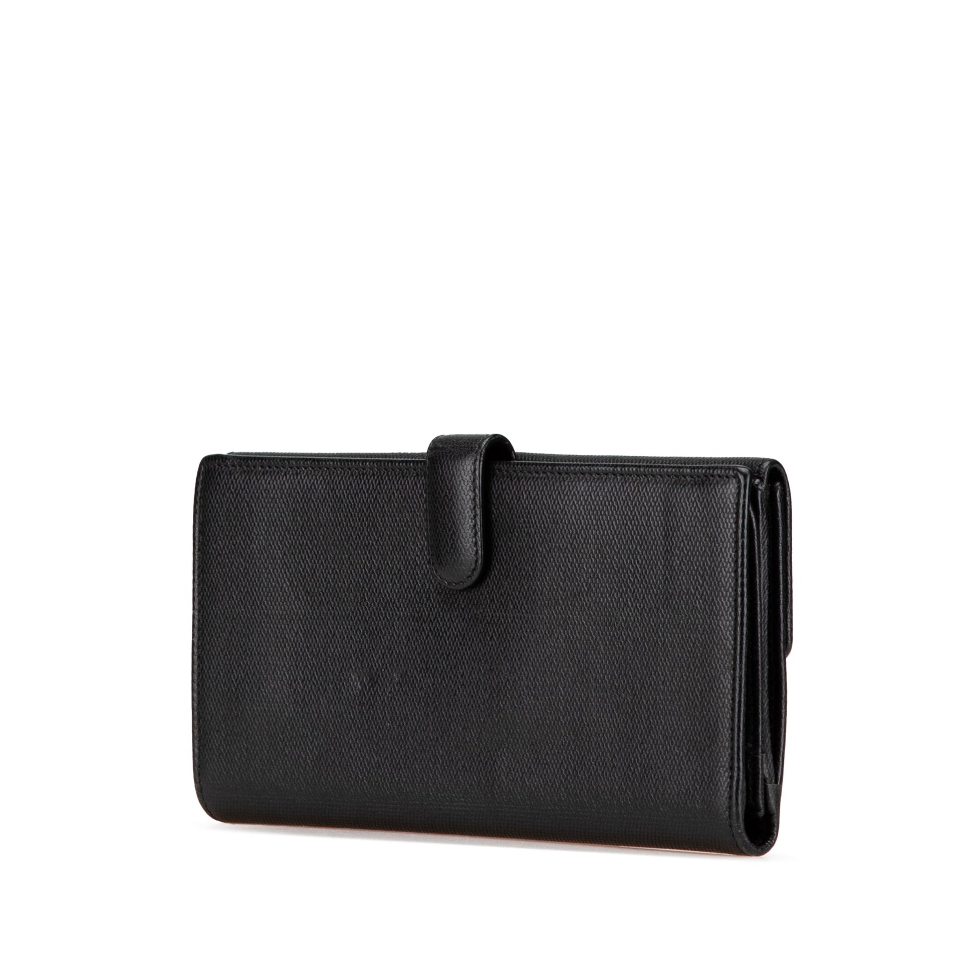 Black Chanel Calfskin CC Long Wallet