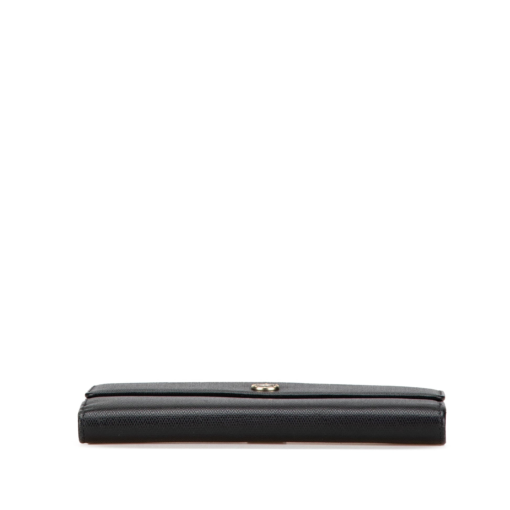 Black Chanel Calfskin CC Long Wallet