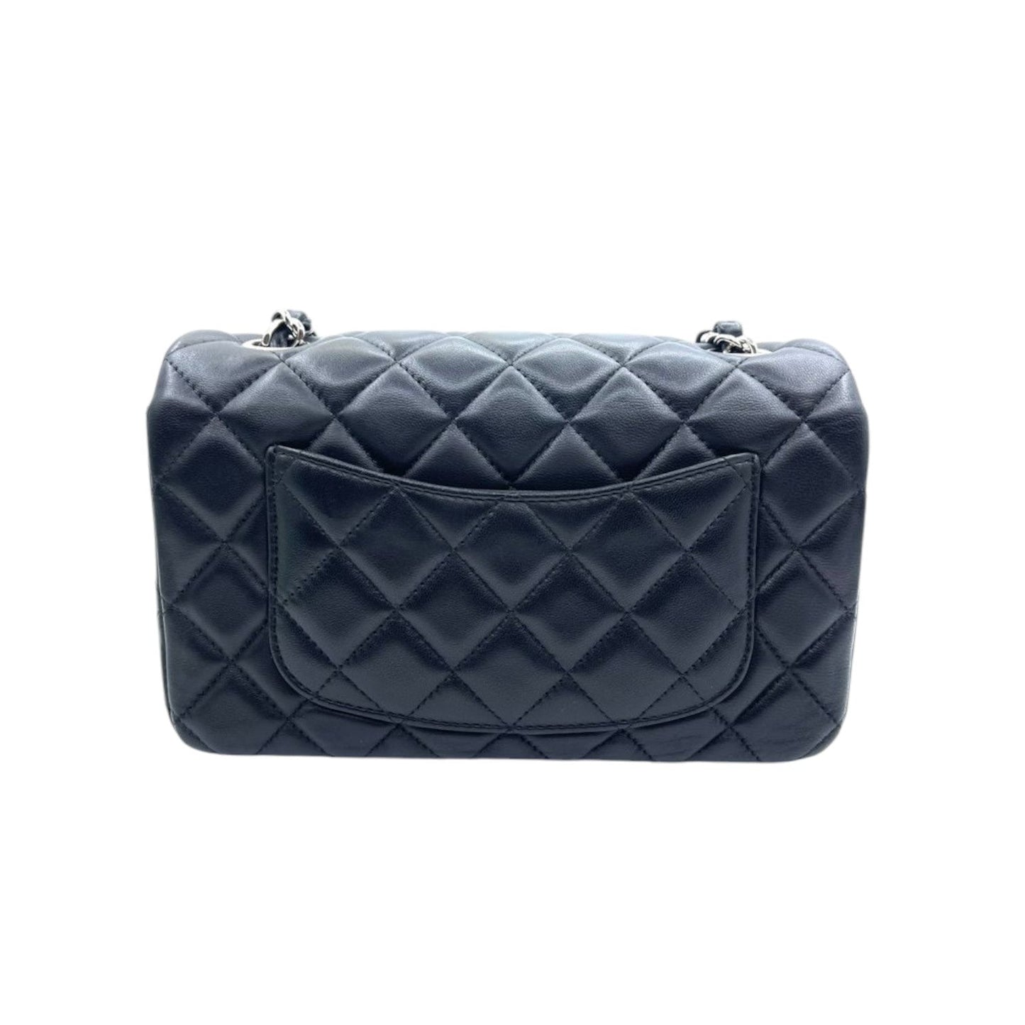 Chanel Rectangular Flap Mini Lambskin SHW Handbag Leather Quilted Crossbody Bag