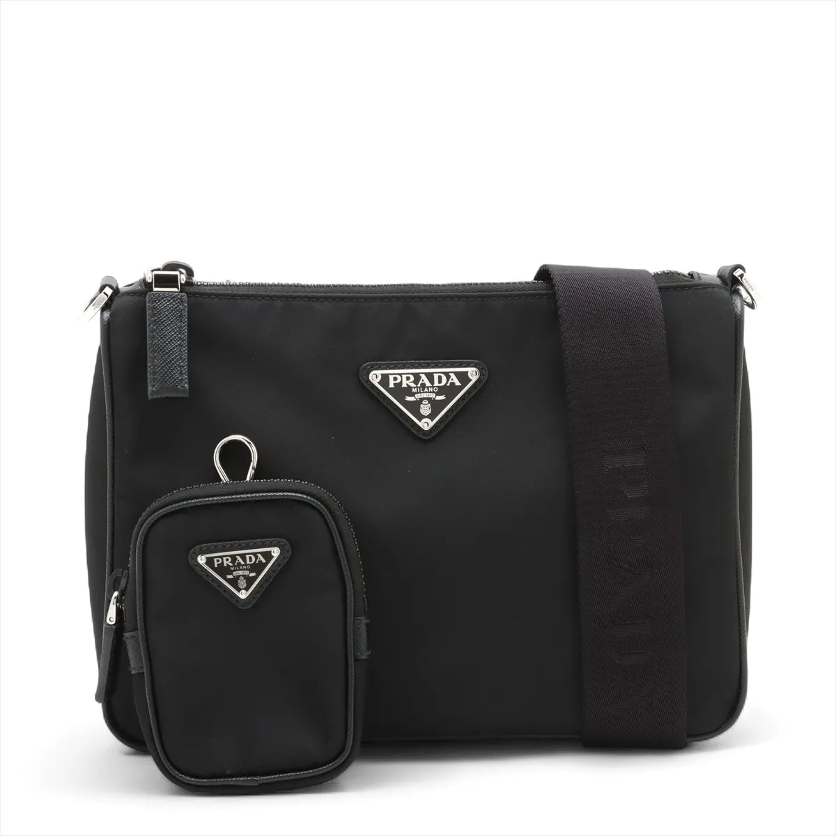 Prada Handbag Re- and Shoulder Bag 2 Leather Nylon Saffiano
