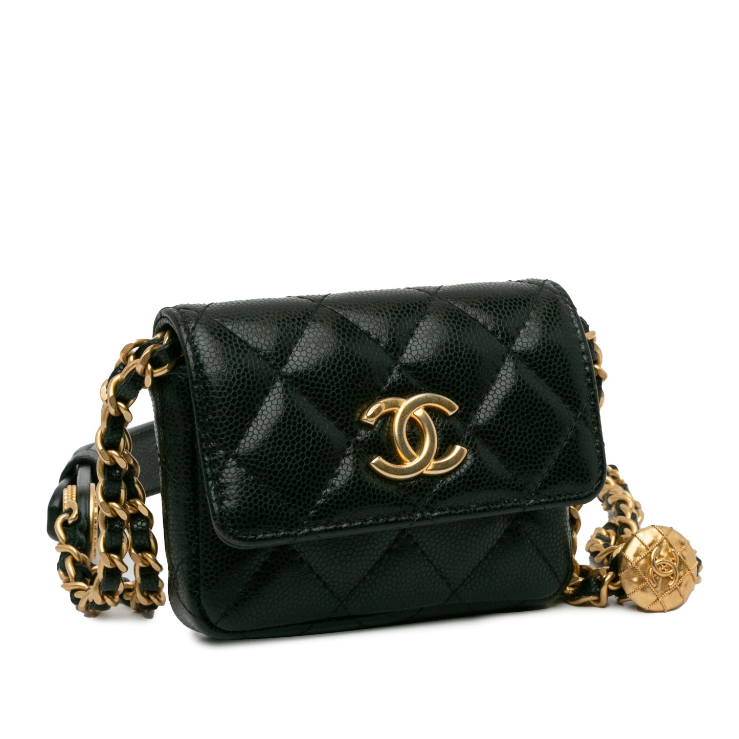 Chanel CC Caviar Twist Your Buttons New Belt Bag Black