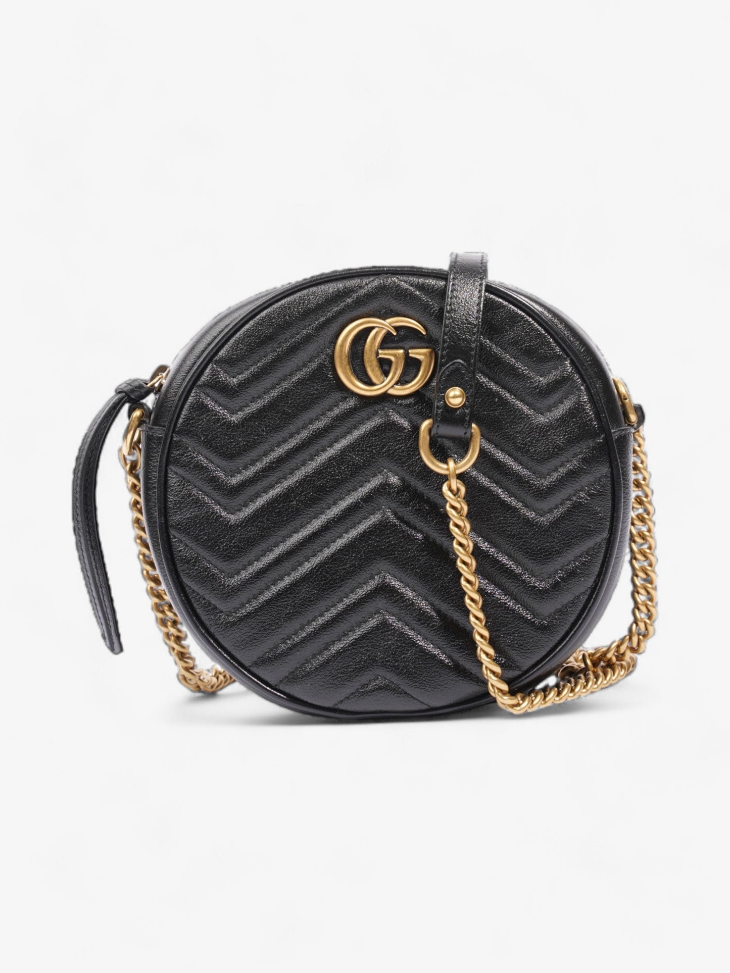 Gucci Marmont Round Bag Leather Matelasse Shoulder Bag