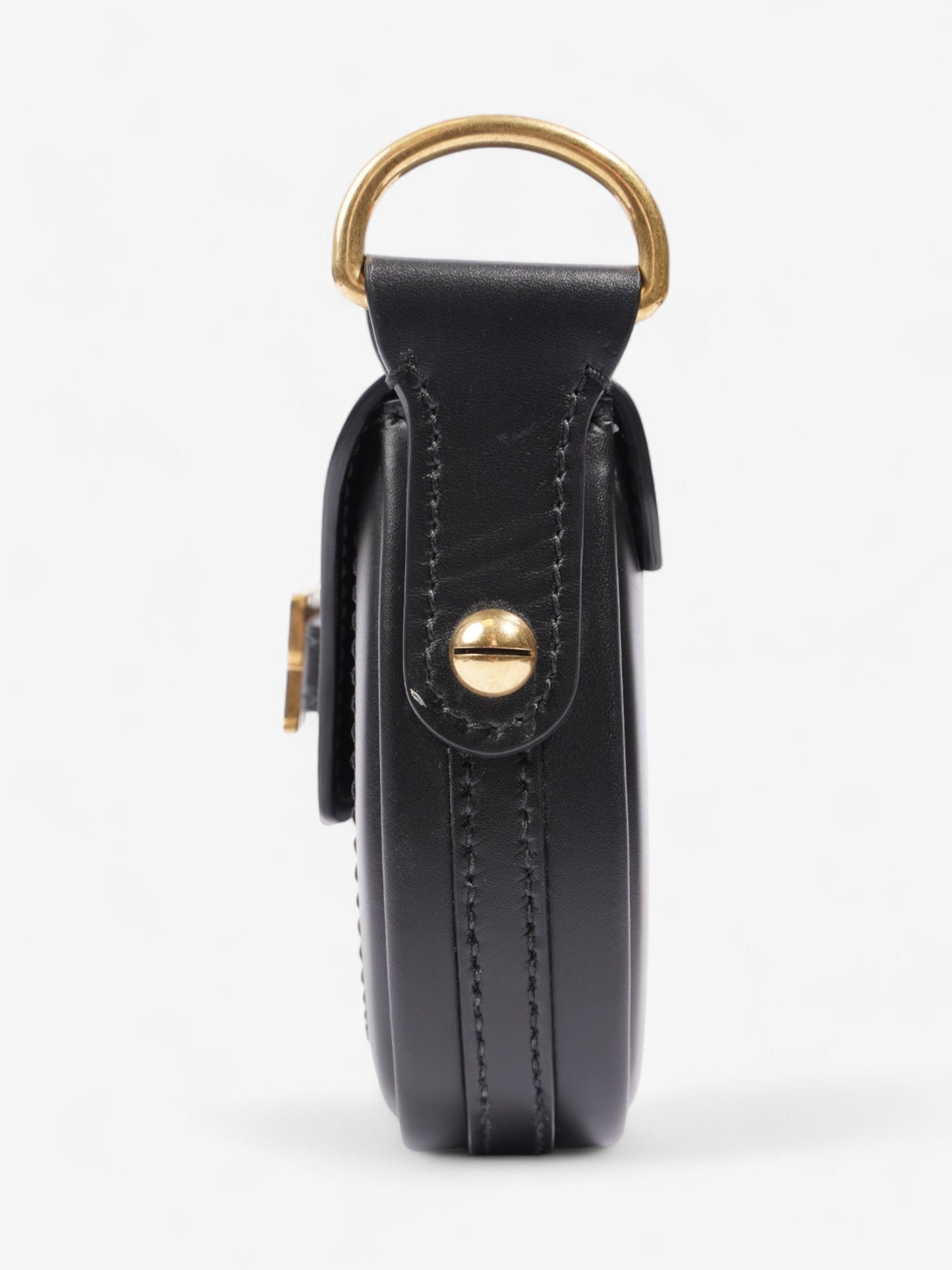 Dior Christian Fence Saddle Bag Calfskin Leather Black Mini Crossbody Bag