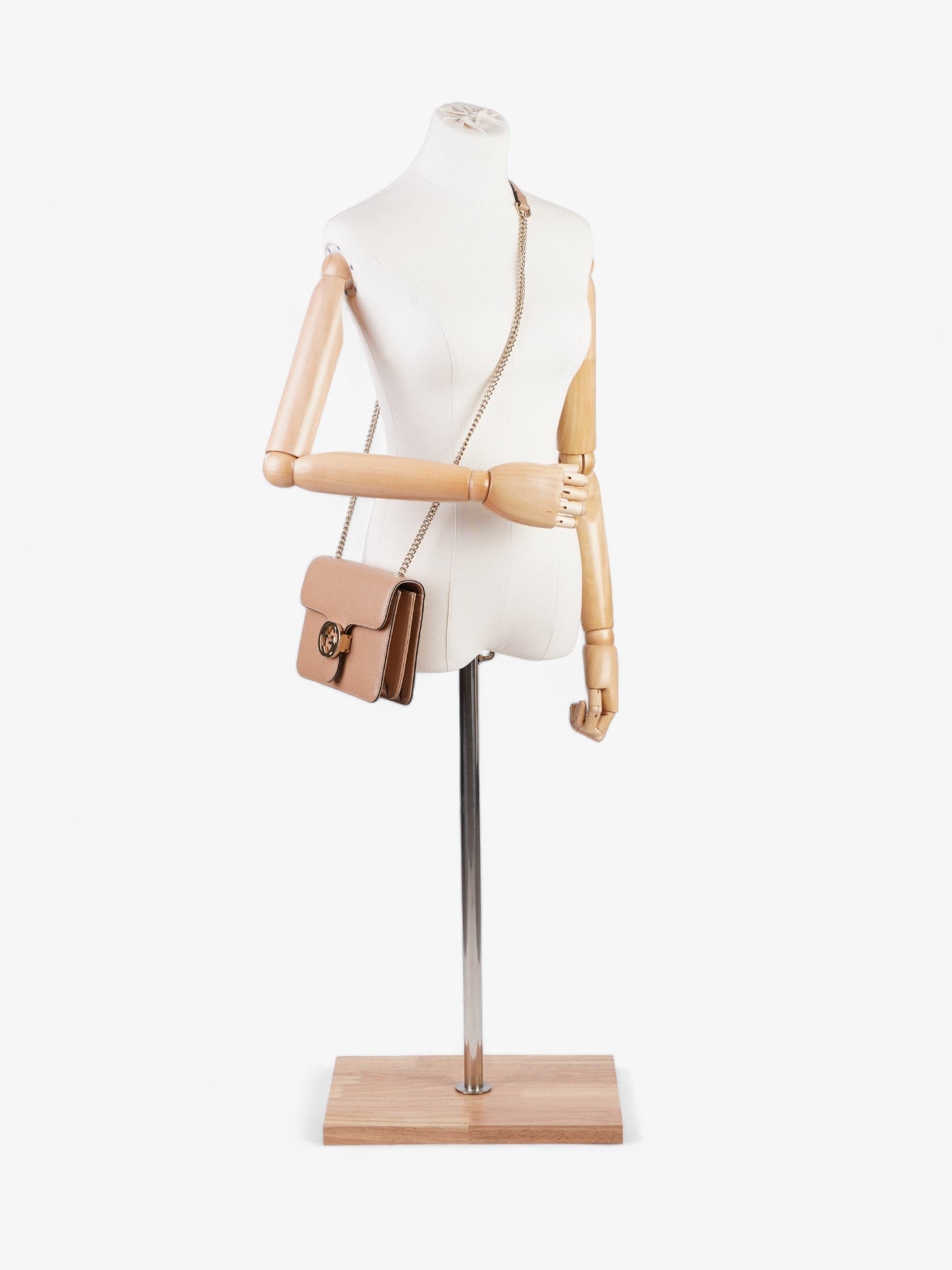 Gucci Dollar Interlocking Bag Leather Beige Crossbody Bag