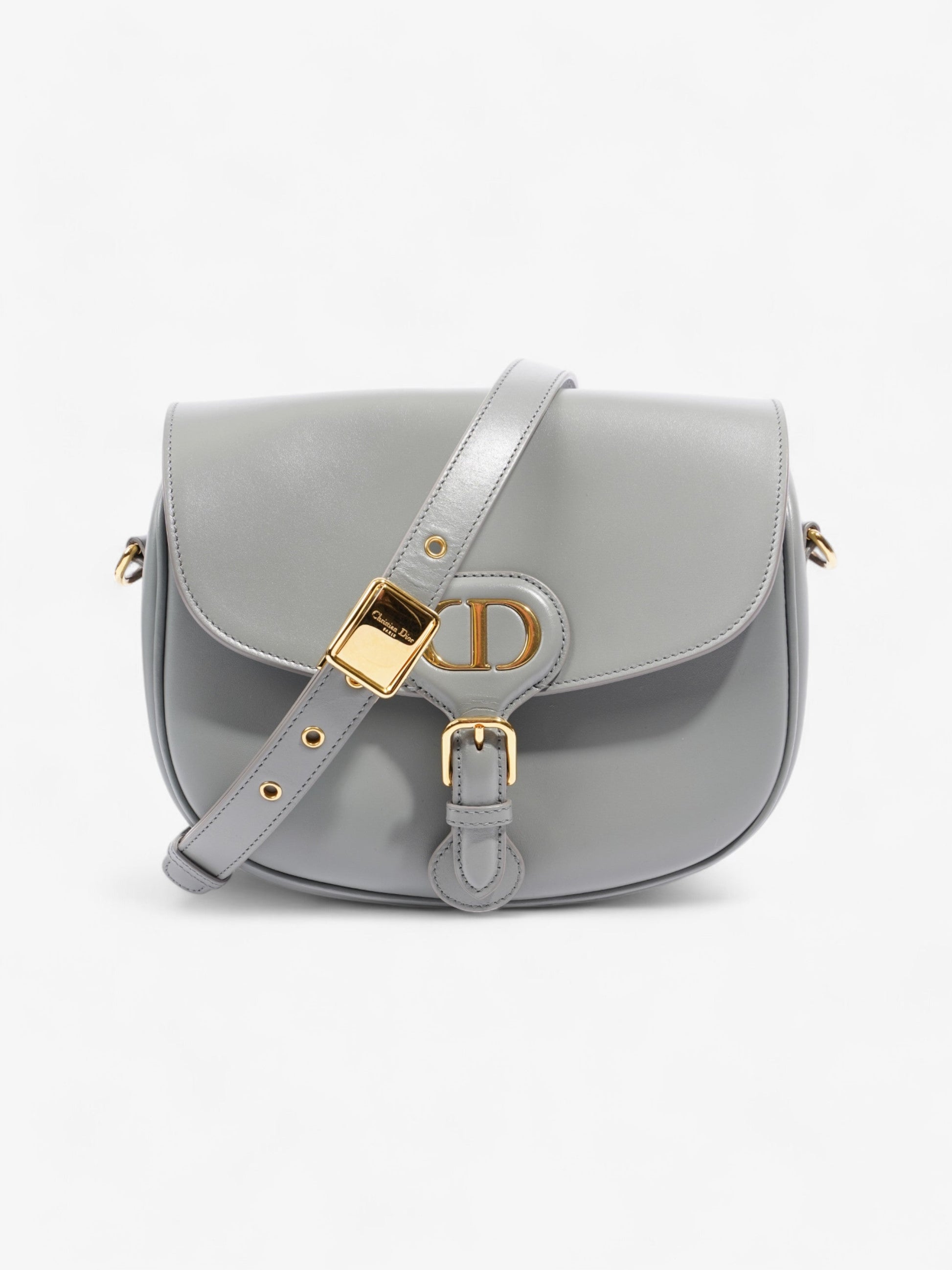 Dior Christian Bobby Grey Calfskin Crossbody Bag Leather Gray Medium