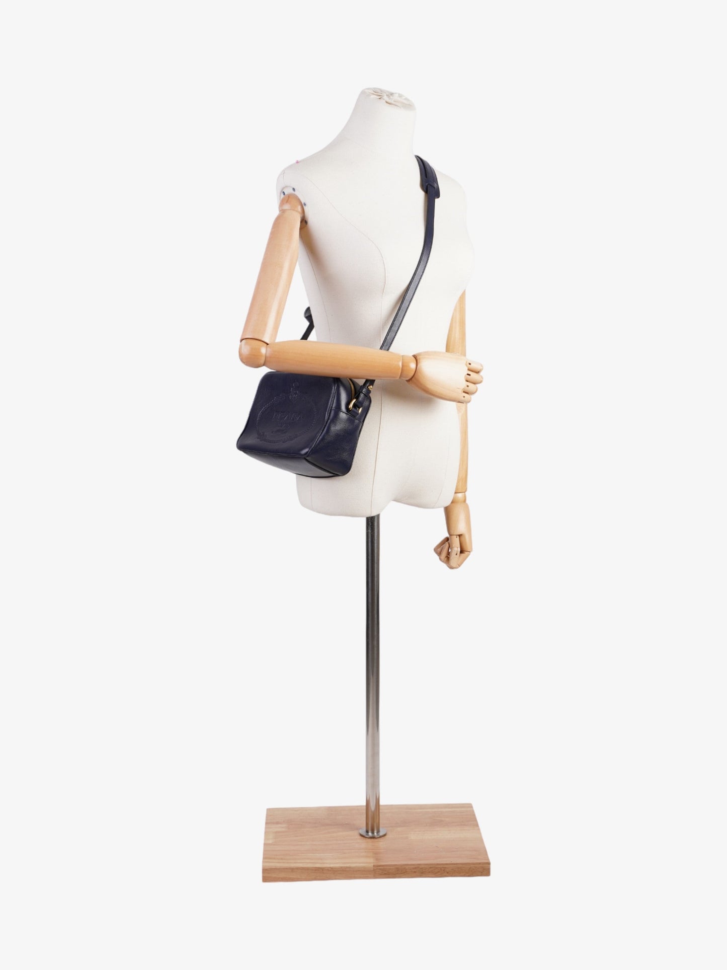 Prada Crossbody Bag Leather Navy Logo