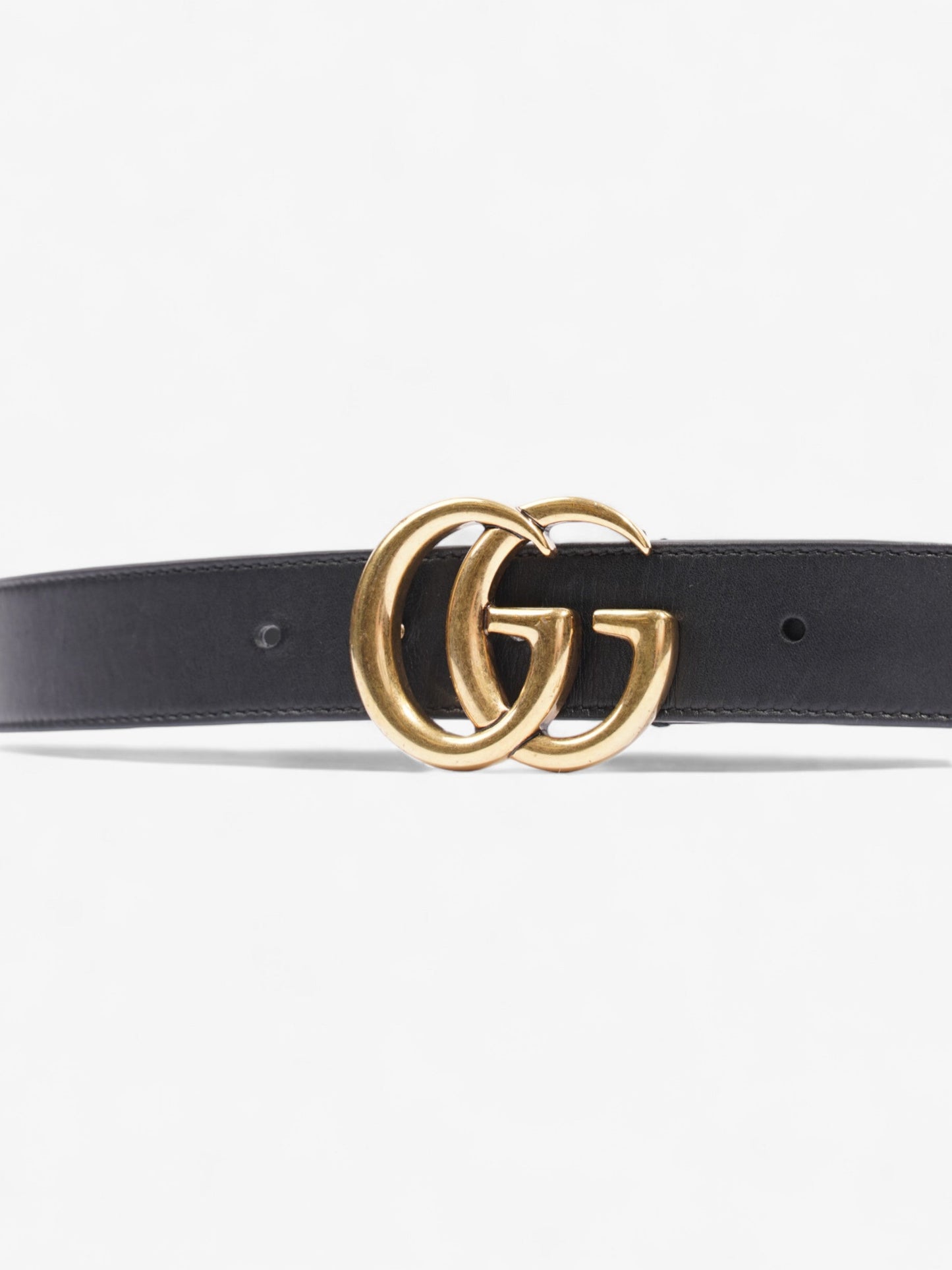 Gucci Marmont Thin Belt Handbag Leather Black Accessory 80Cm 34