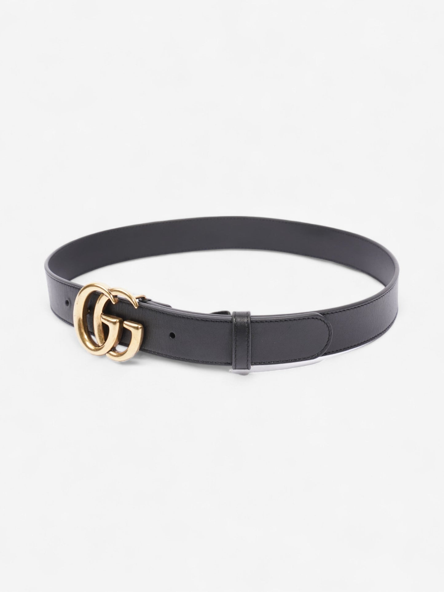 Gucci Marmont Thin Belt Handbag Leather Black Accessory 80Cm 34