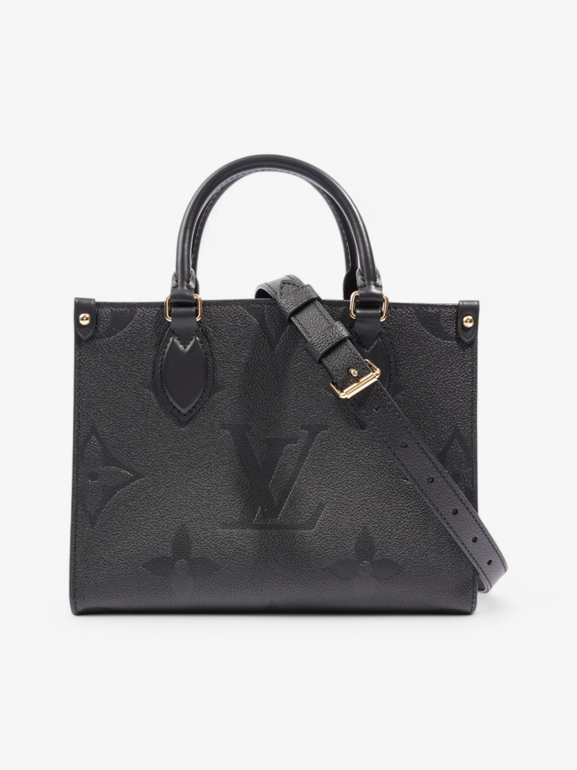 Louis Vuitton On go Embossed MM Leather Black On The Go Handbag