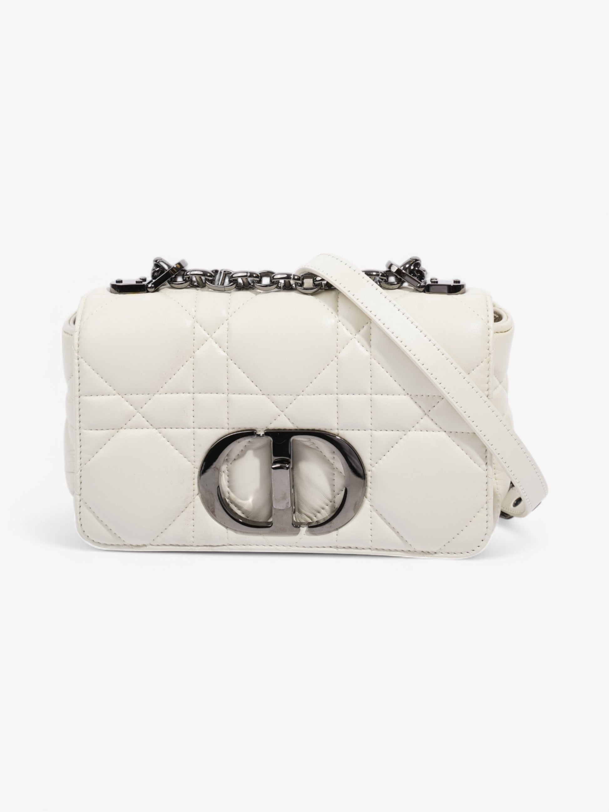 Dior Christian Caro Latte Calfskin Crossbody Bag Leather Small