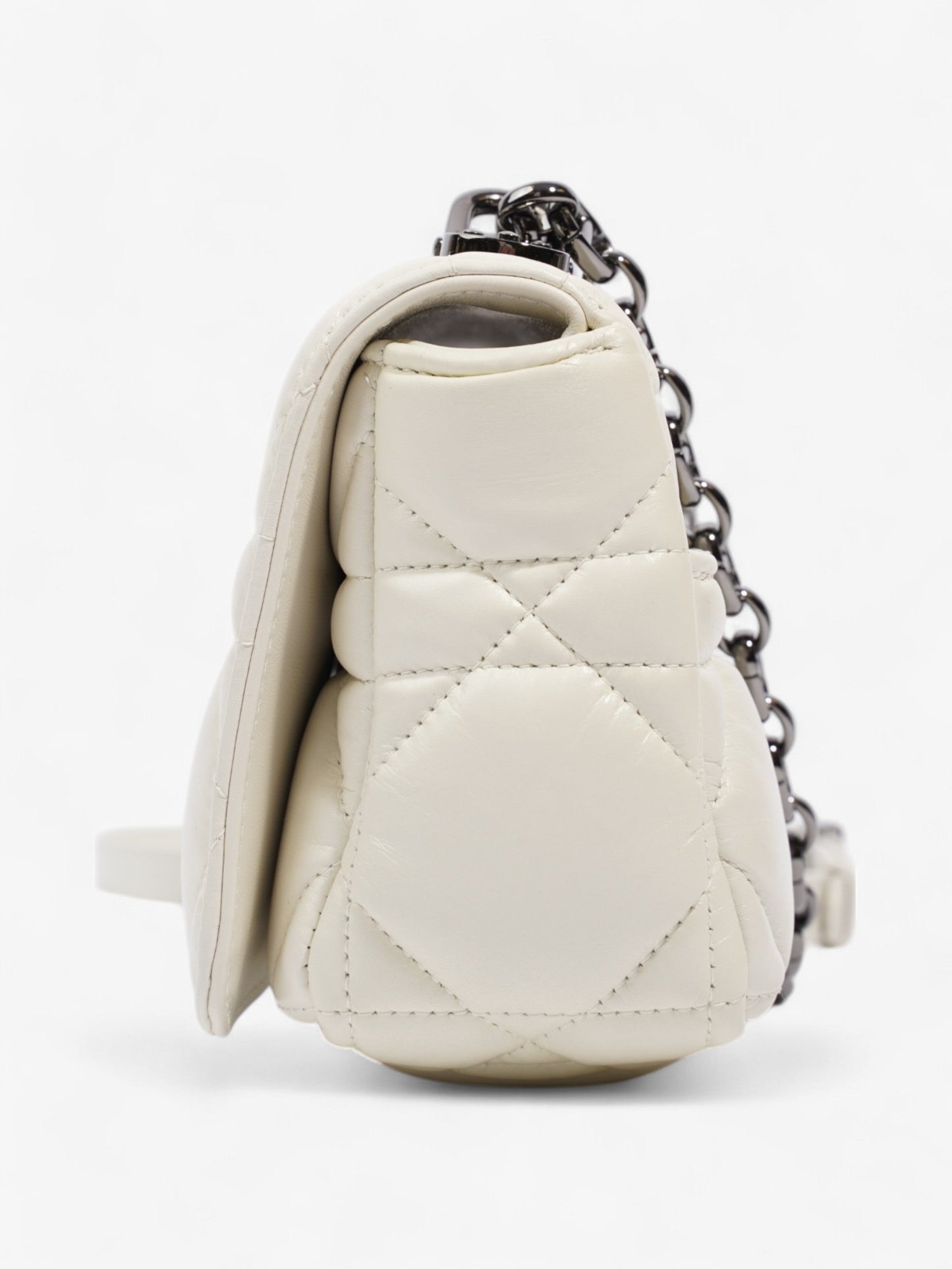 Dior Christian Caro Latte Calfskin Crossbody Bag Leather Small