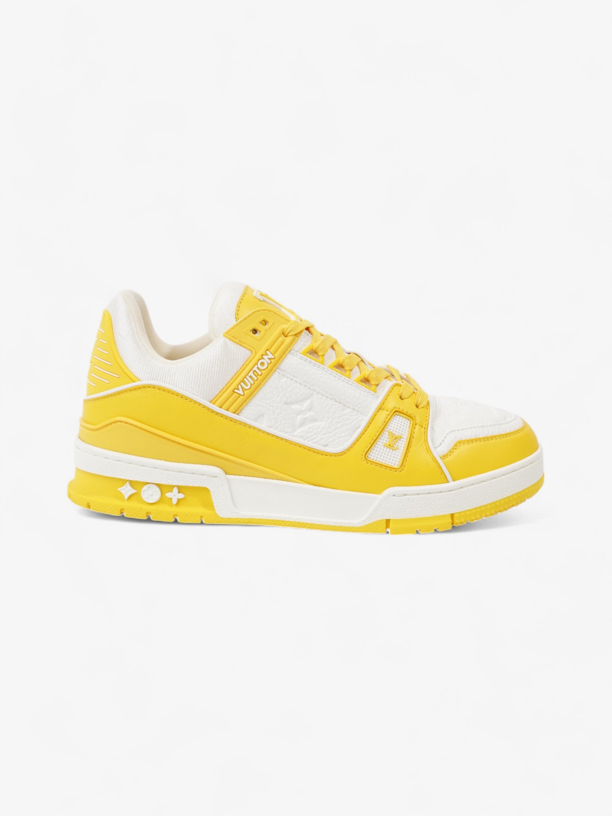 Louis Vuitton Trainers Yellow EU 41 UK Leather White Handbag