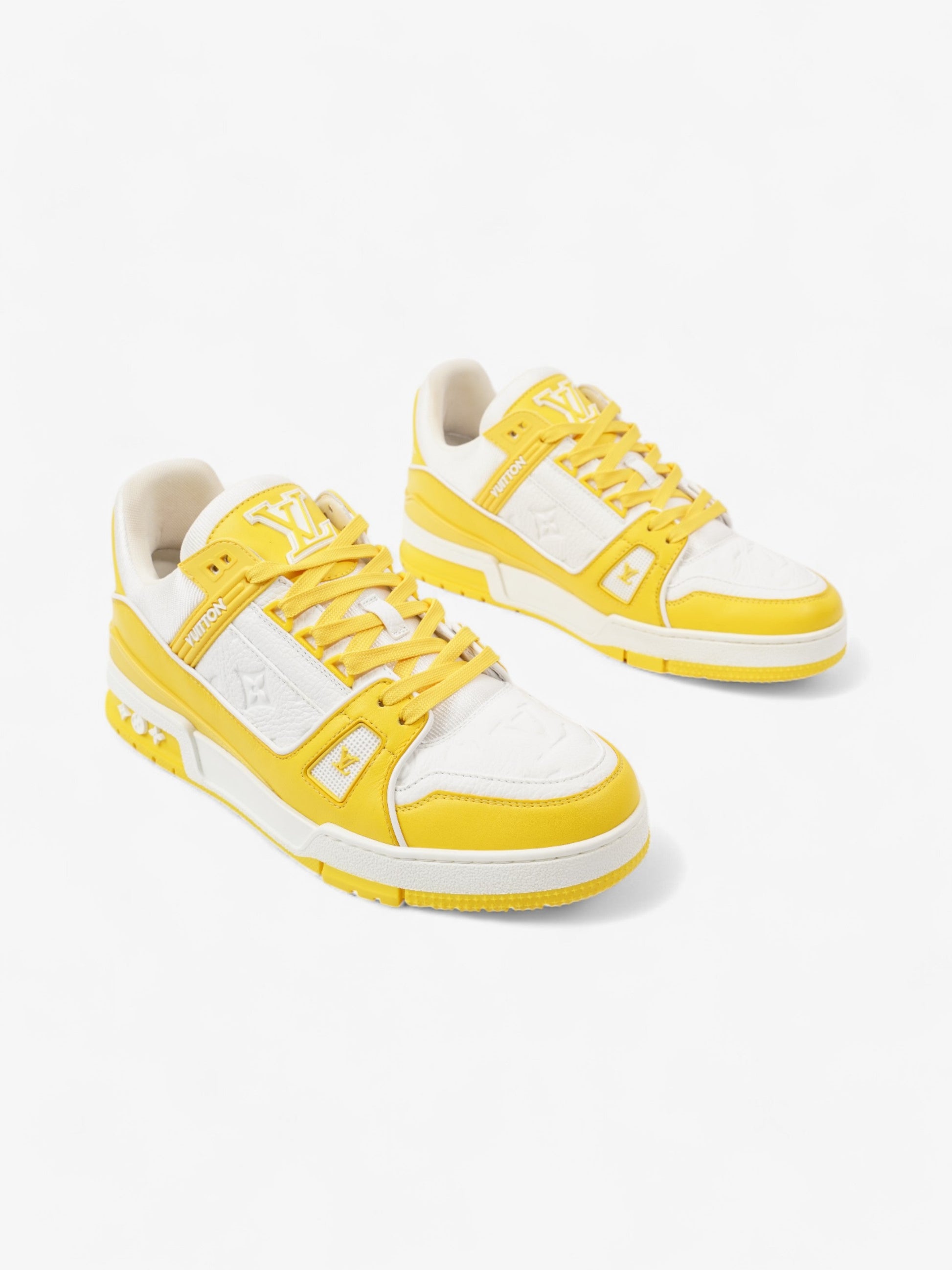 Louis Vuitton Trainers Yellow EU 41 UK Leather White Handbag