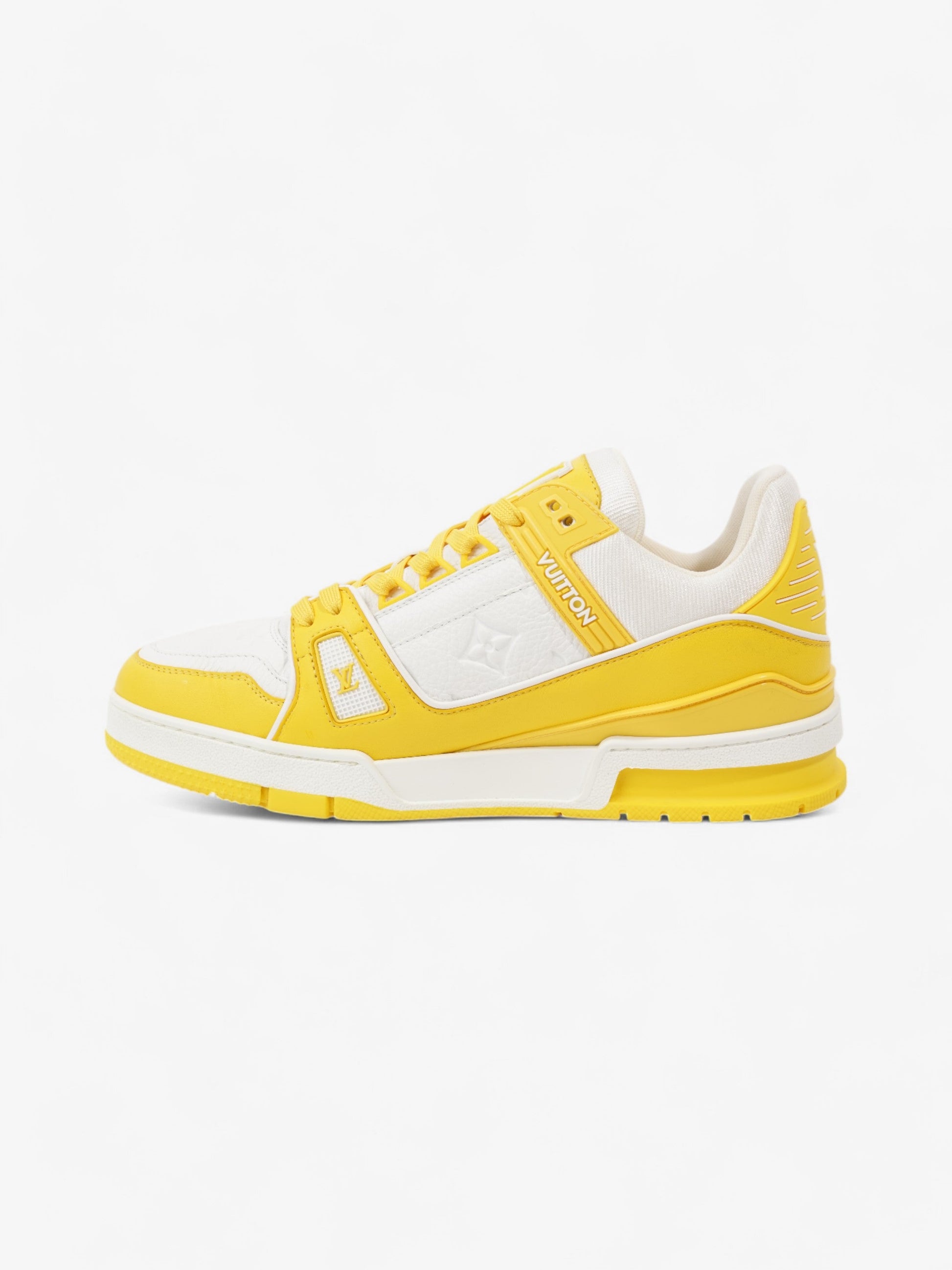 Louis Vuitton Trainers Yellow EU 41 UK Leather White Handbag