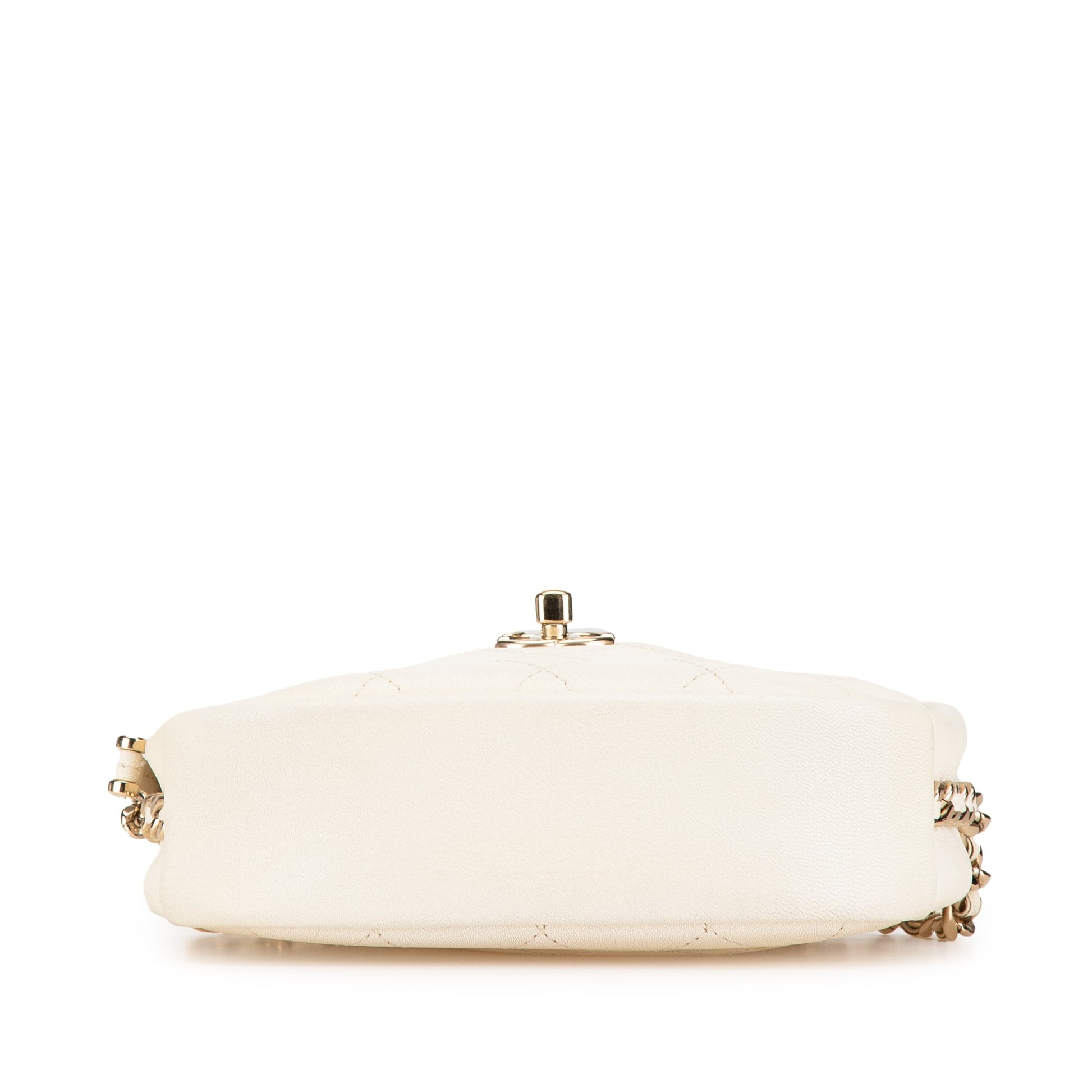 White Chanel Small Quilted Goatskin Casual Trip Camera Bag