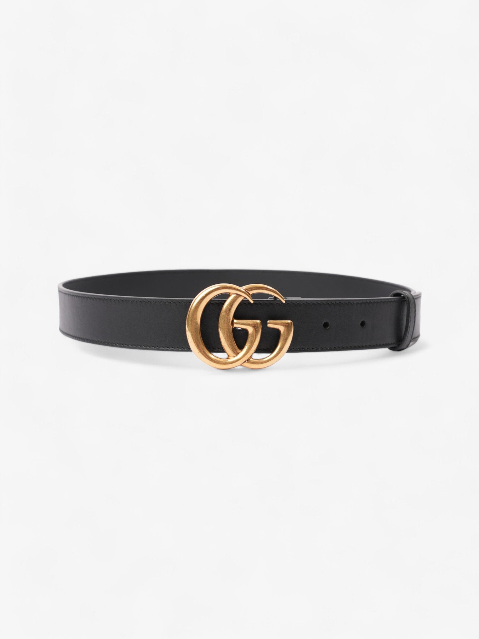 Gucci Marmont Belt Handbag Leather Black Accessory 75Cm 31