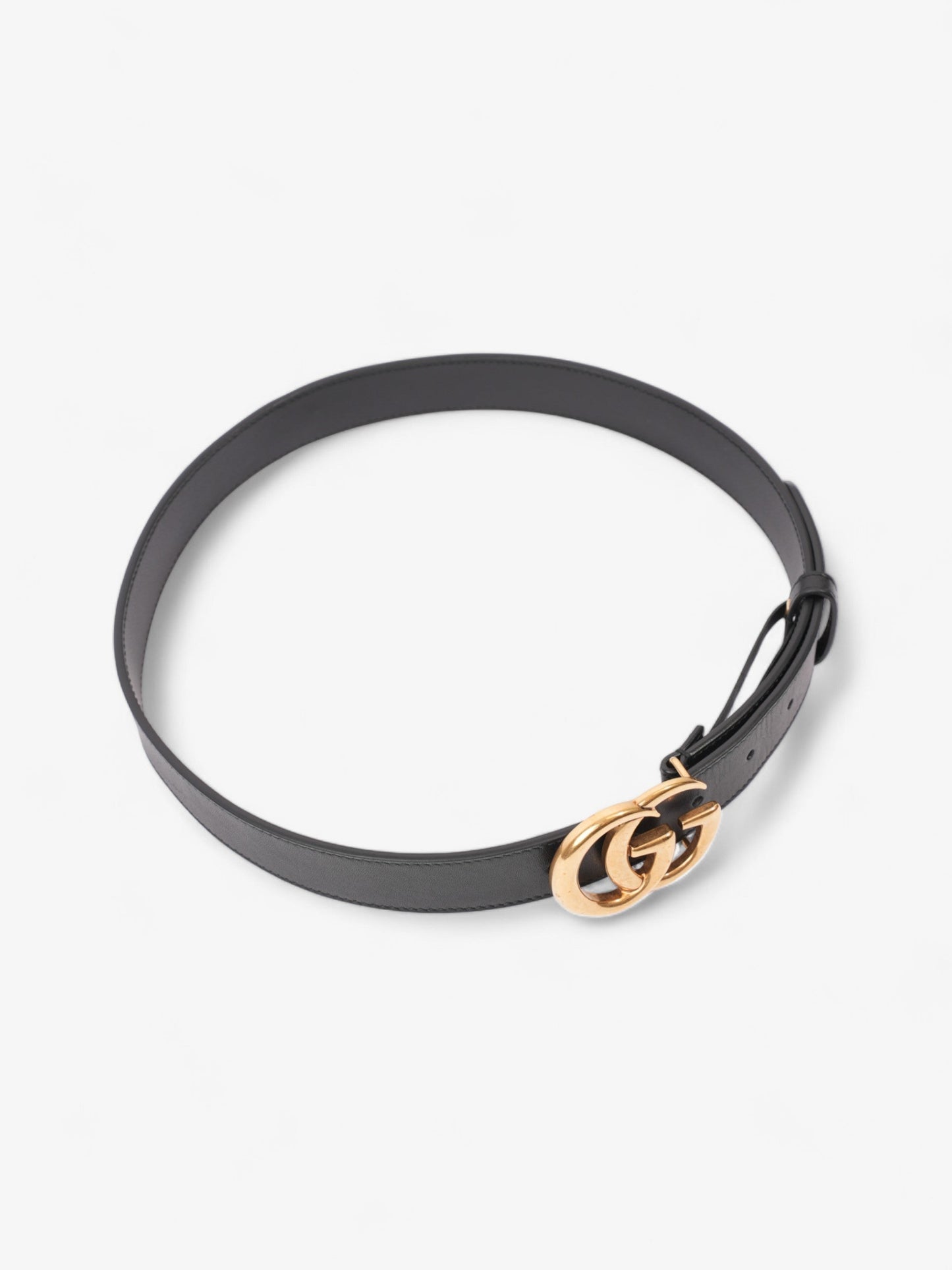 Gucci Marmont Belt Handbag Leather Black Accessory 75Cm 31